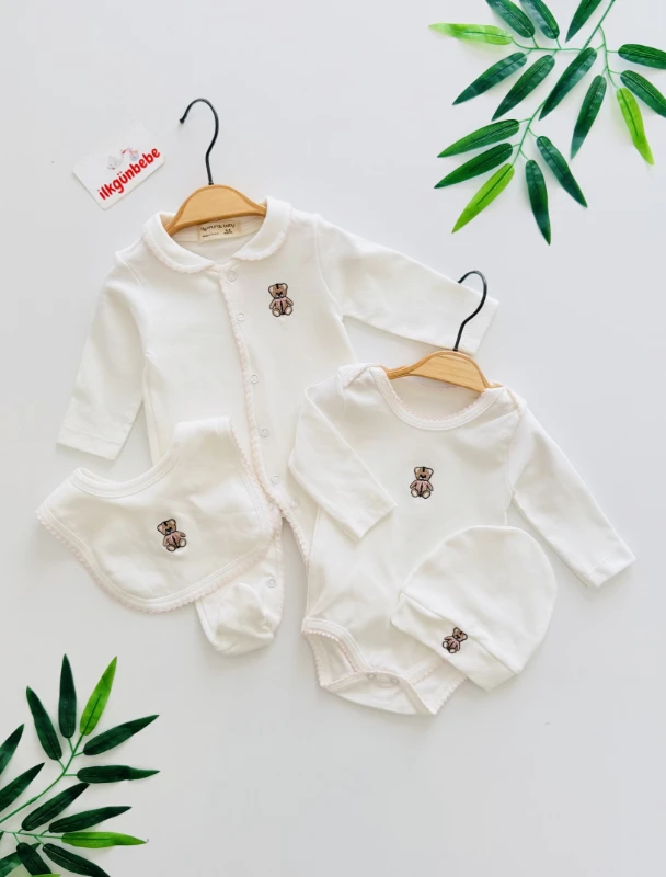 Teddy Premium Dikiş Detaylı 4’lü %100 Pamuk Set
