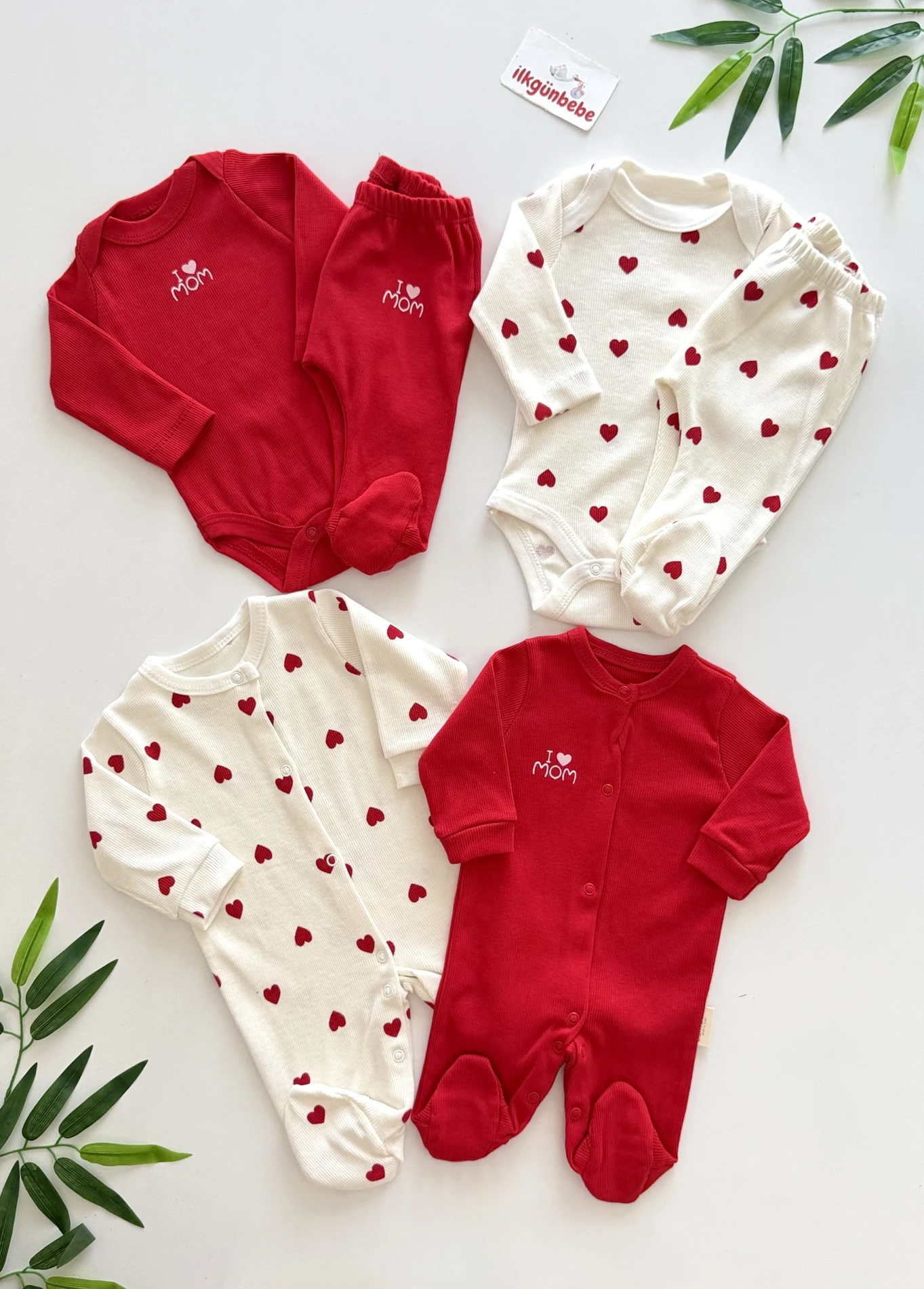 Scarlet Hearts %100 Pamuk 2 Body 2 Alt Set