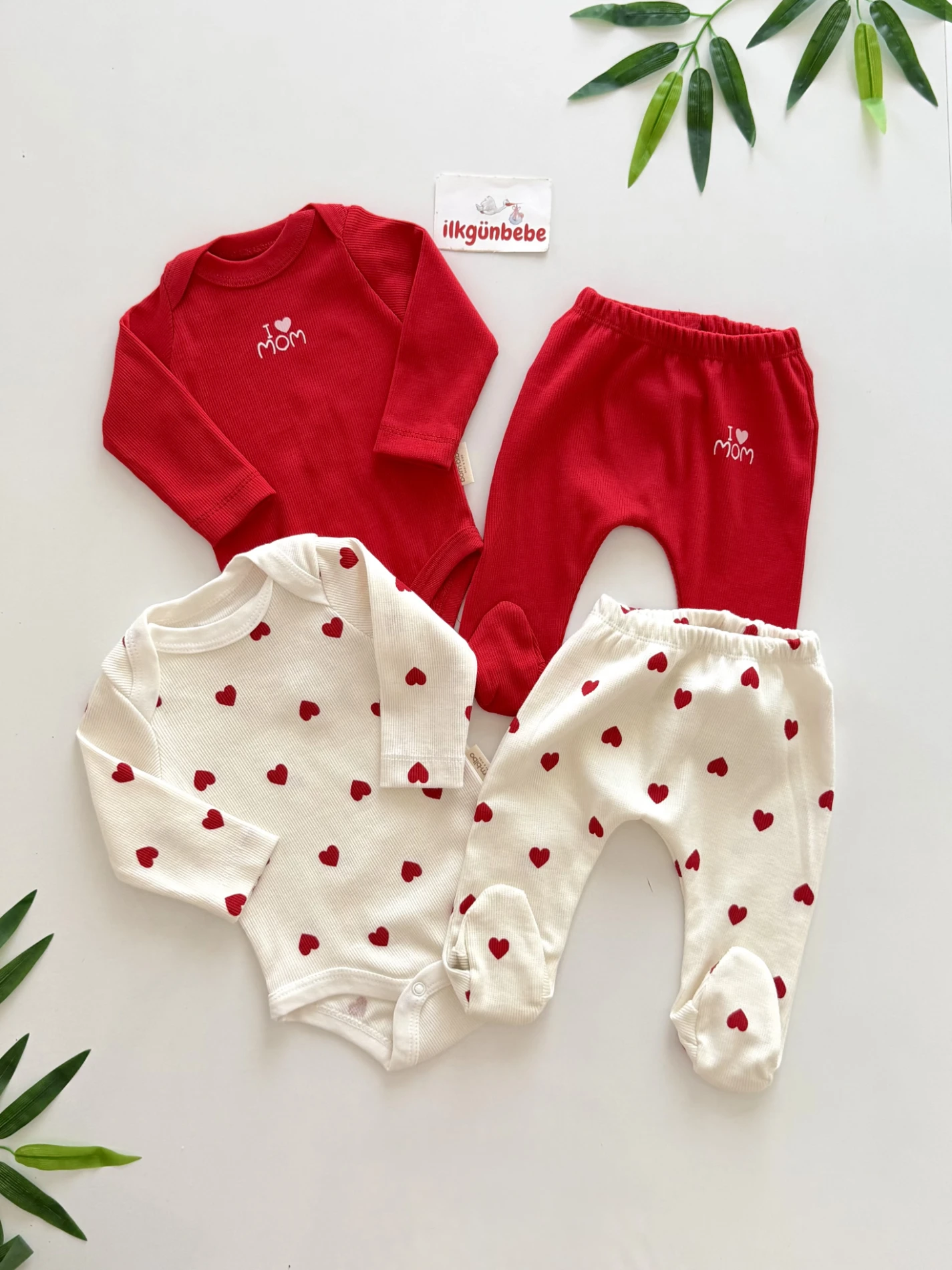 Scarlet Hearts %100 Pamuk 2 Body 2 Alt Set