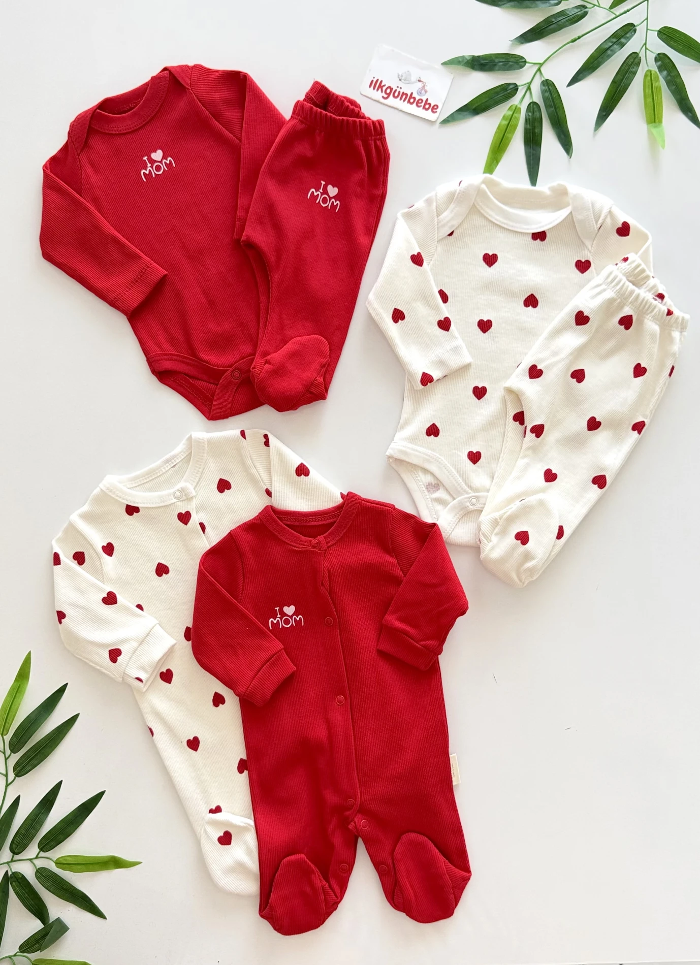 Scarlet Hearts %100 Pamuk 2’li Tulum Set