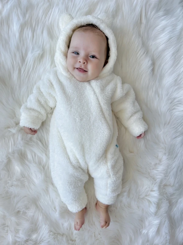 Teddy Yumuşacık Welsoft Kumaş Kapüşonlu Fermuarlı Unisex Kışlık Tulum