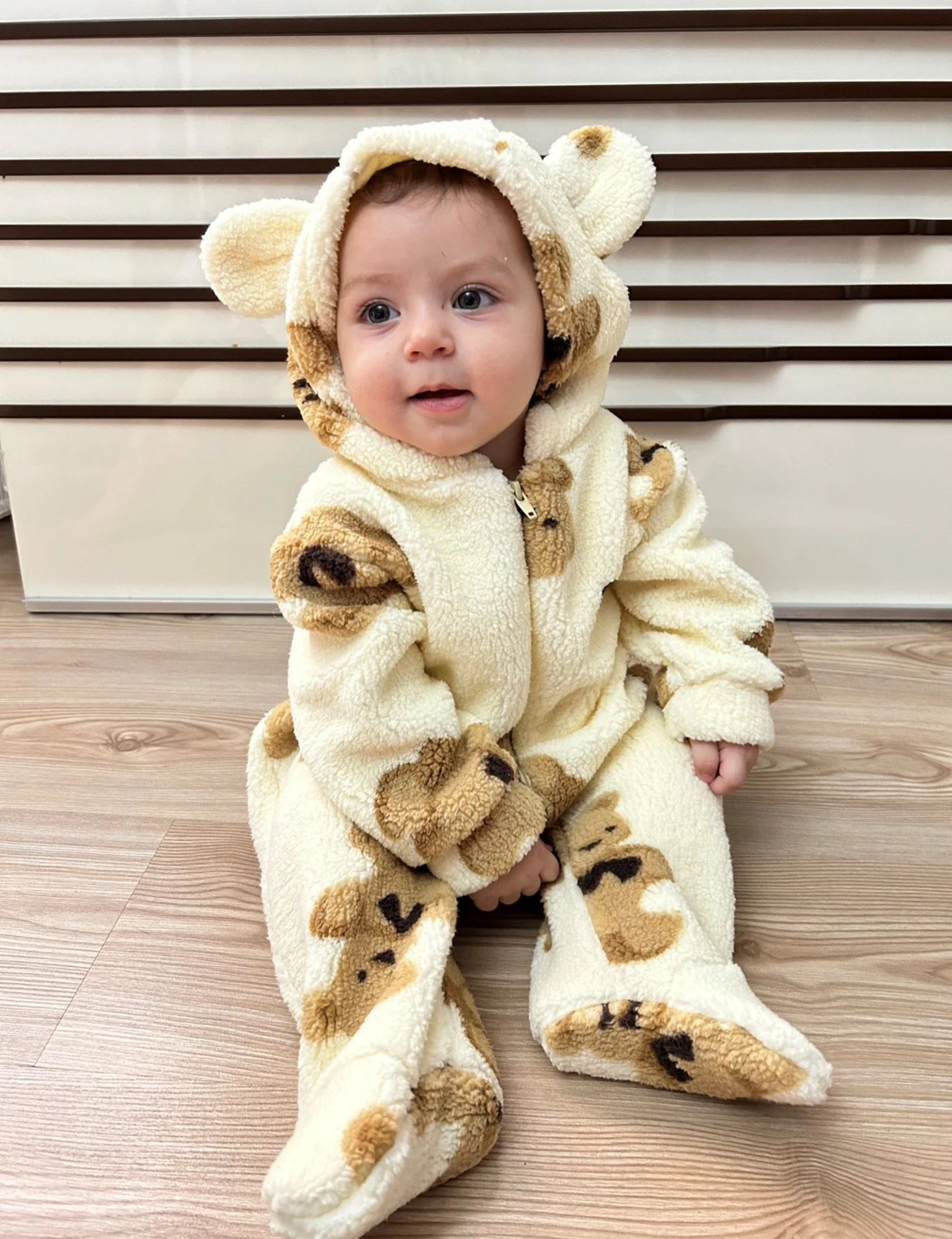 Teddy Bear Astarlı Premium Kışlık Welsoft Polar Tulum 