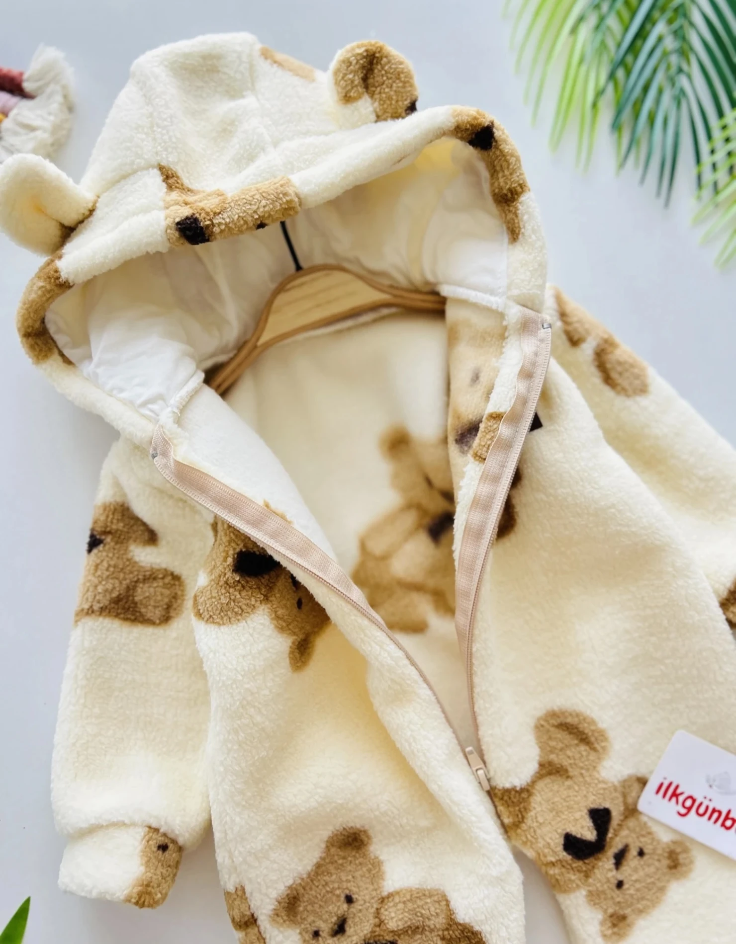 Teddy Bear Astarlı Premium Kışlık Welsoft Polar Tulum 