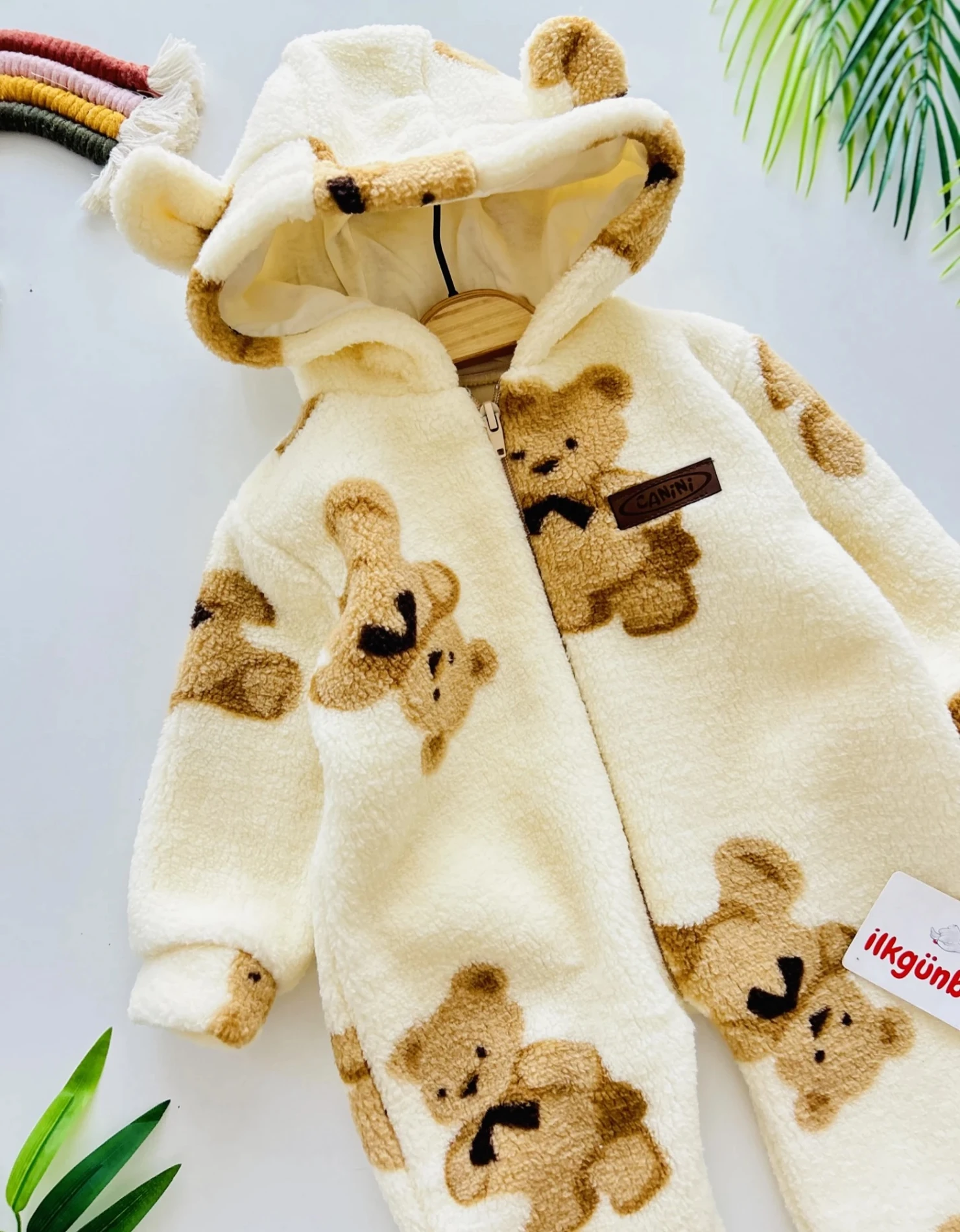 Teddy Bear Astarlı Premium Kışlık Welsoft Polar Tulum 
