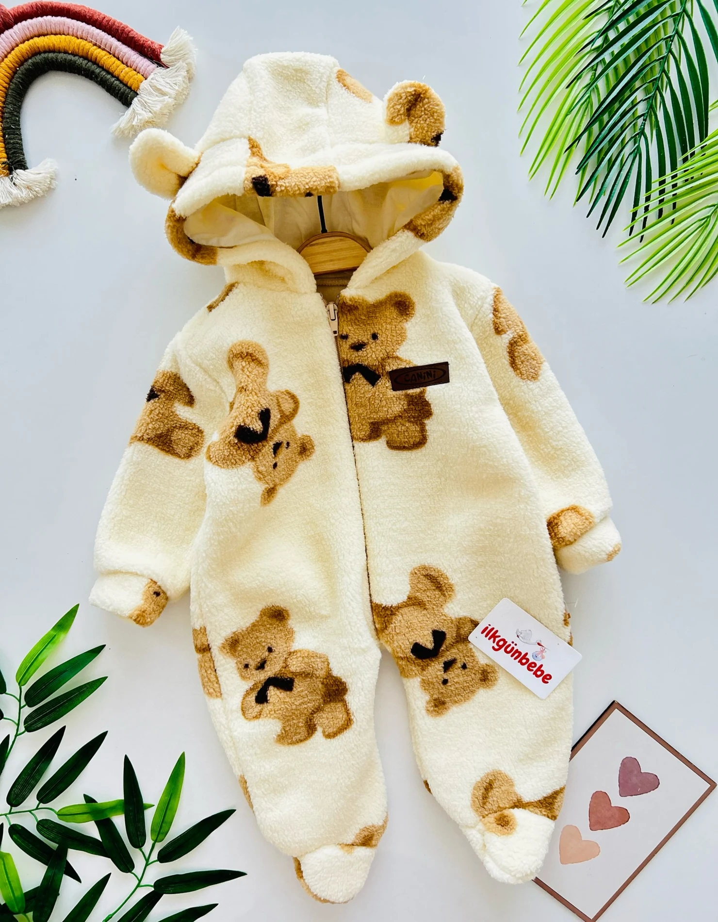 Teddy Bear Astarlı Premium Kışlık Welsoft Polar Tulum 