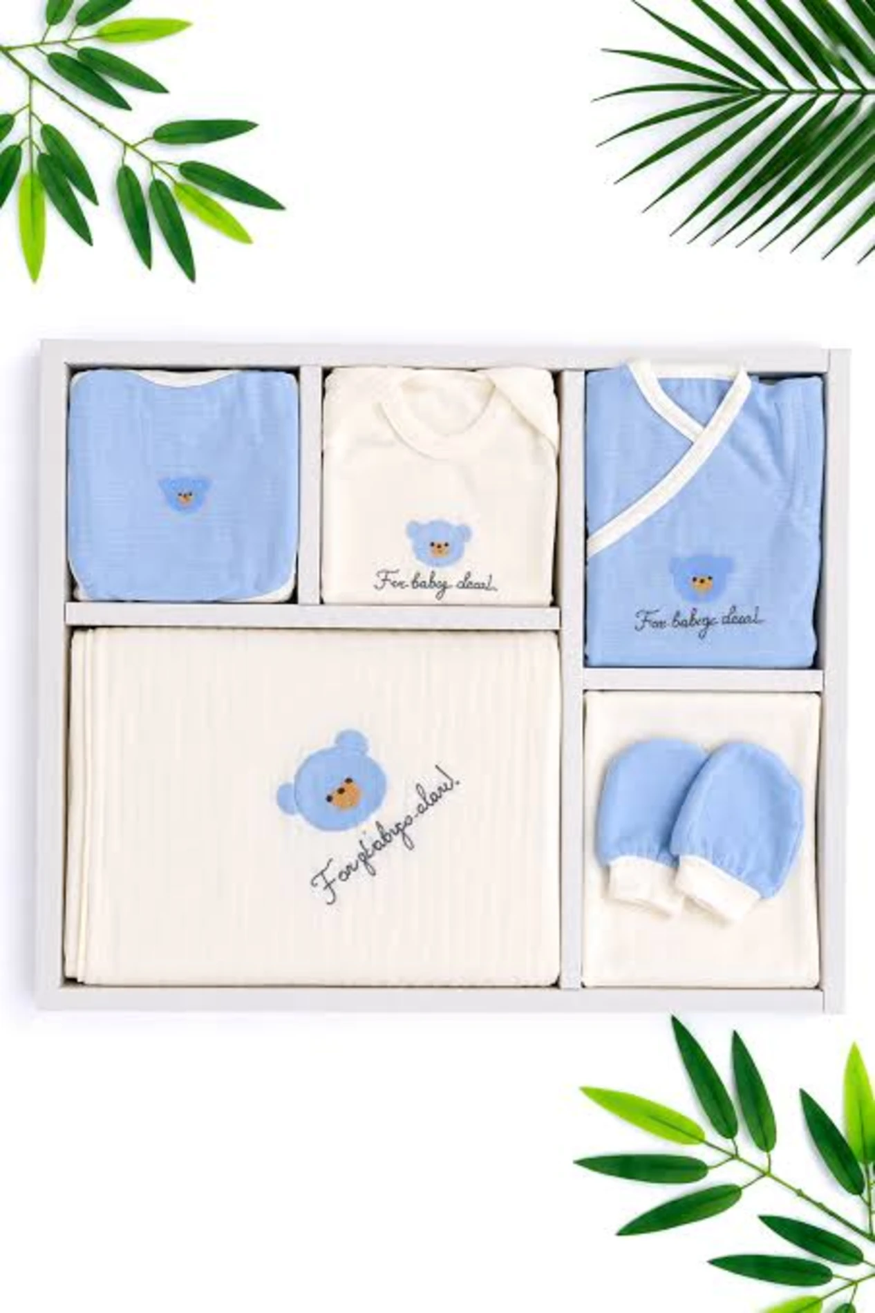 Teddy Bear %100 Pamuk Müslin 10 Parça Yenidoğan Hastane Çıkışı Seti