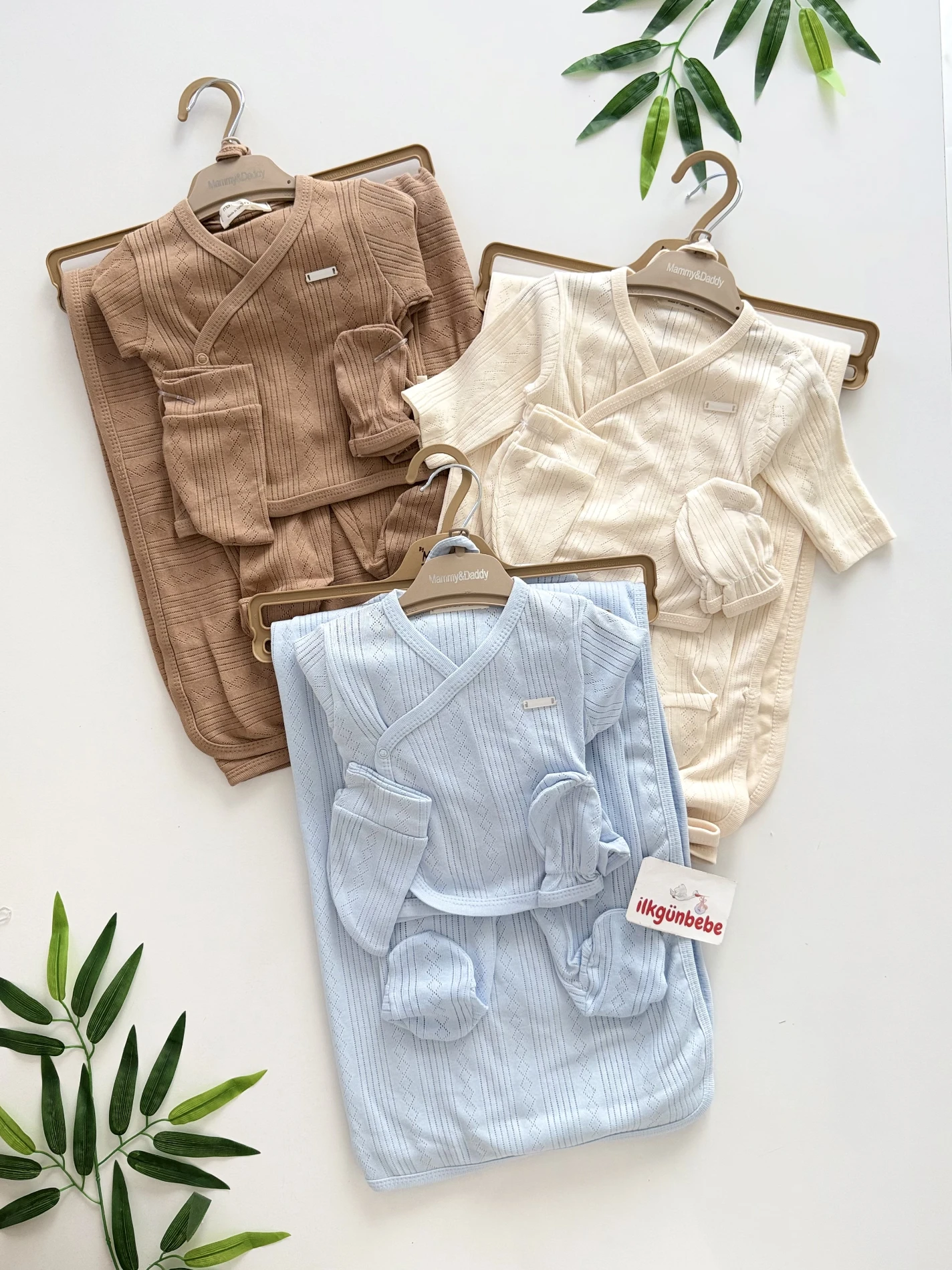 Pinterest Ajurlu %100 Pamuk 7 Parça Yenidoğan Set