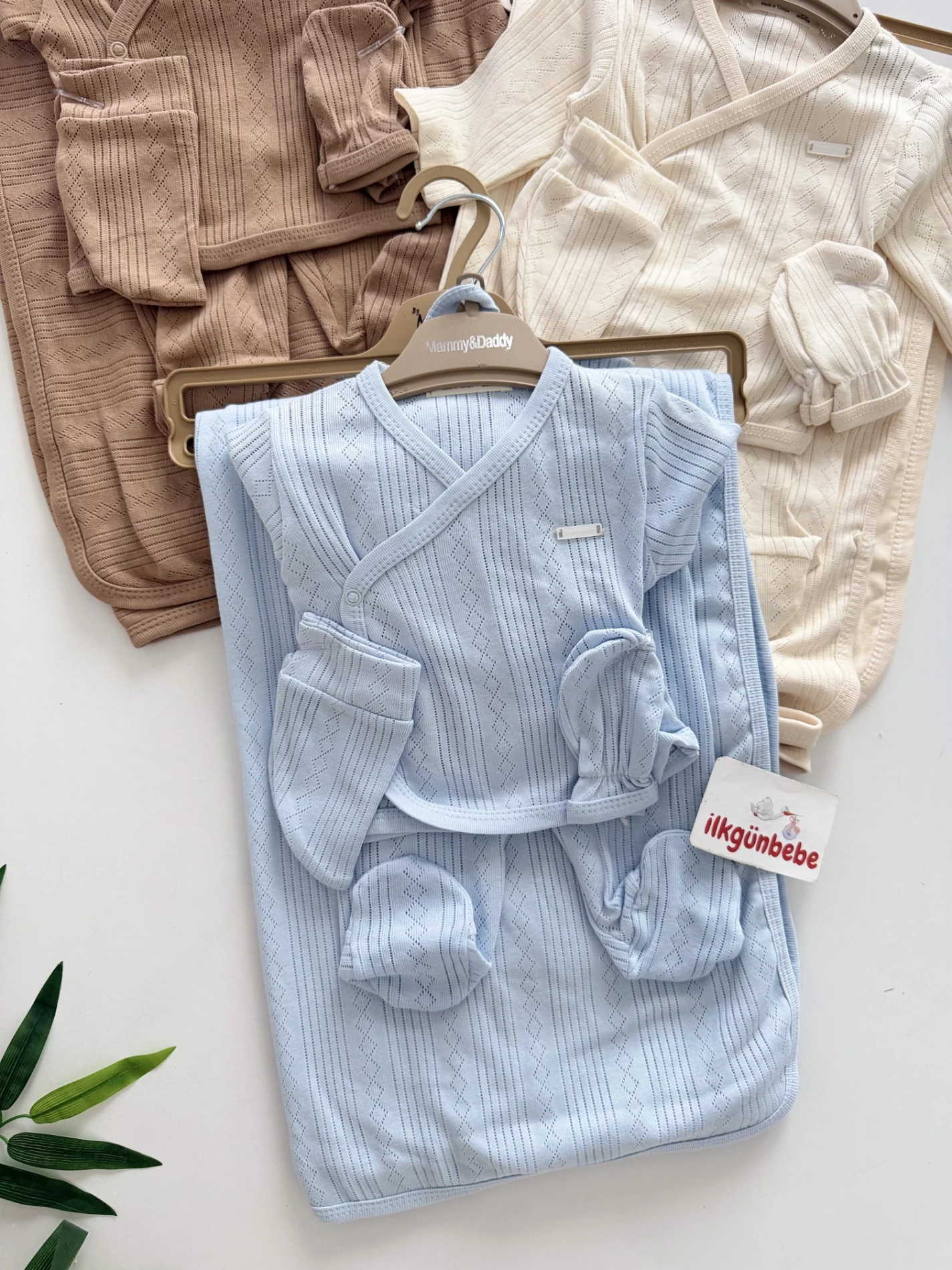 Pinterest Ajurlu %100 Pamuk 7 Parça Yenidoğan Set