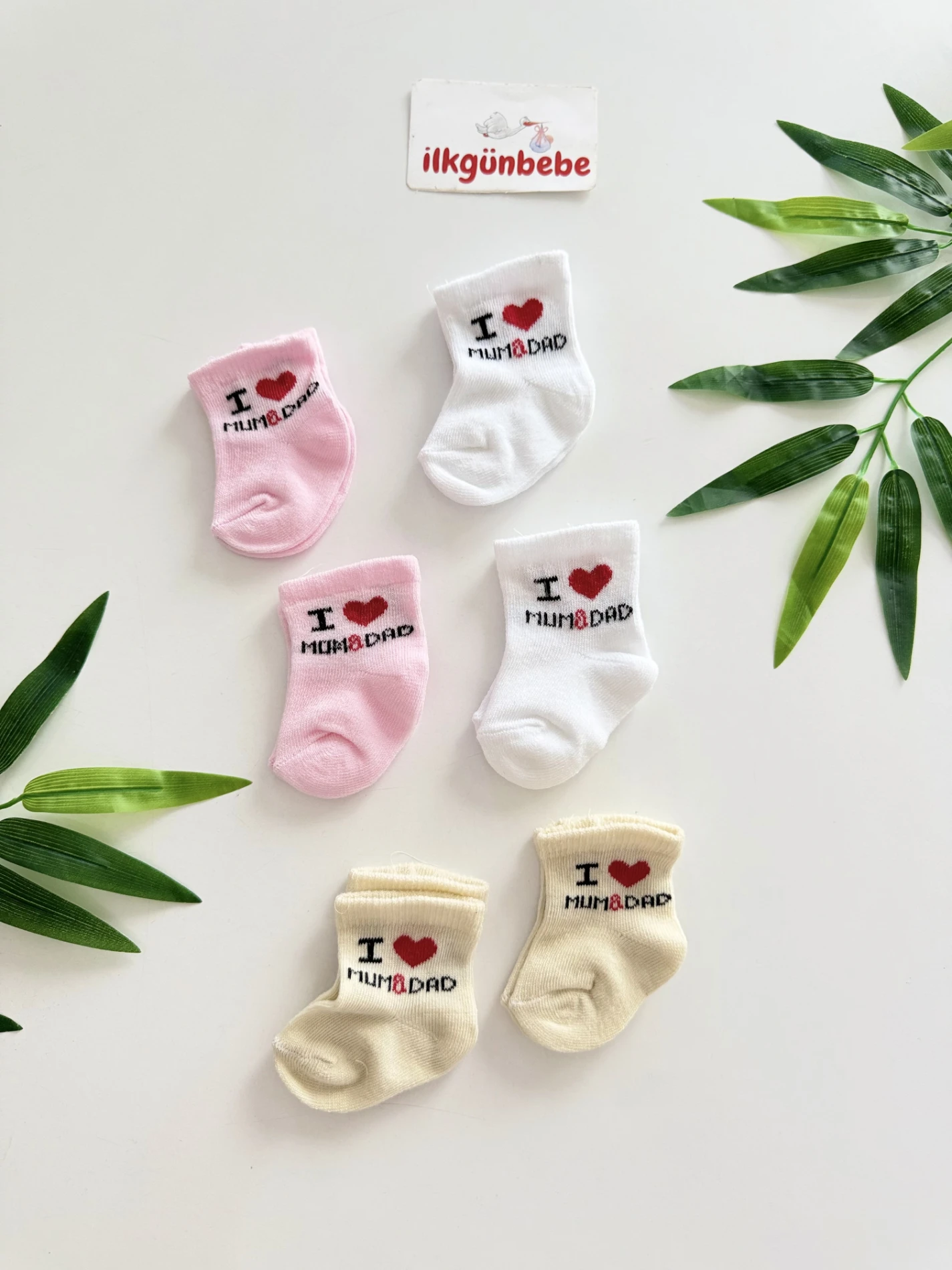 I Love Mom & Dad  5’li Pamuklu Çorap