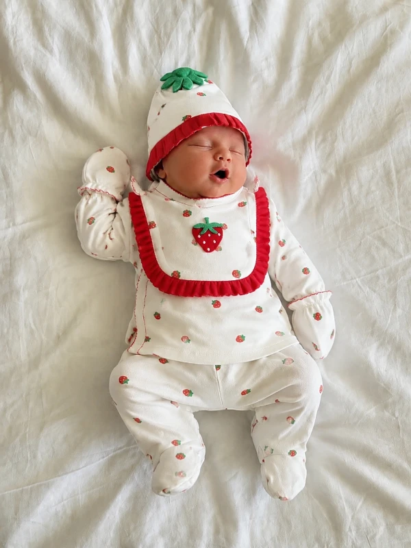 Strawberry   %100 Pamuk Yumuşacık Premium  5 Parça Set