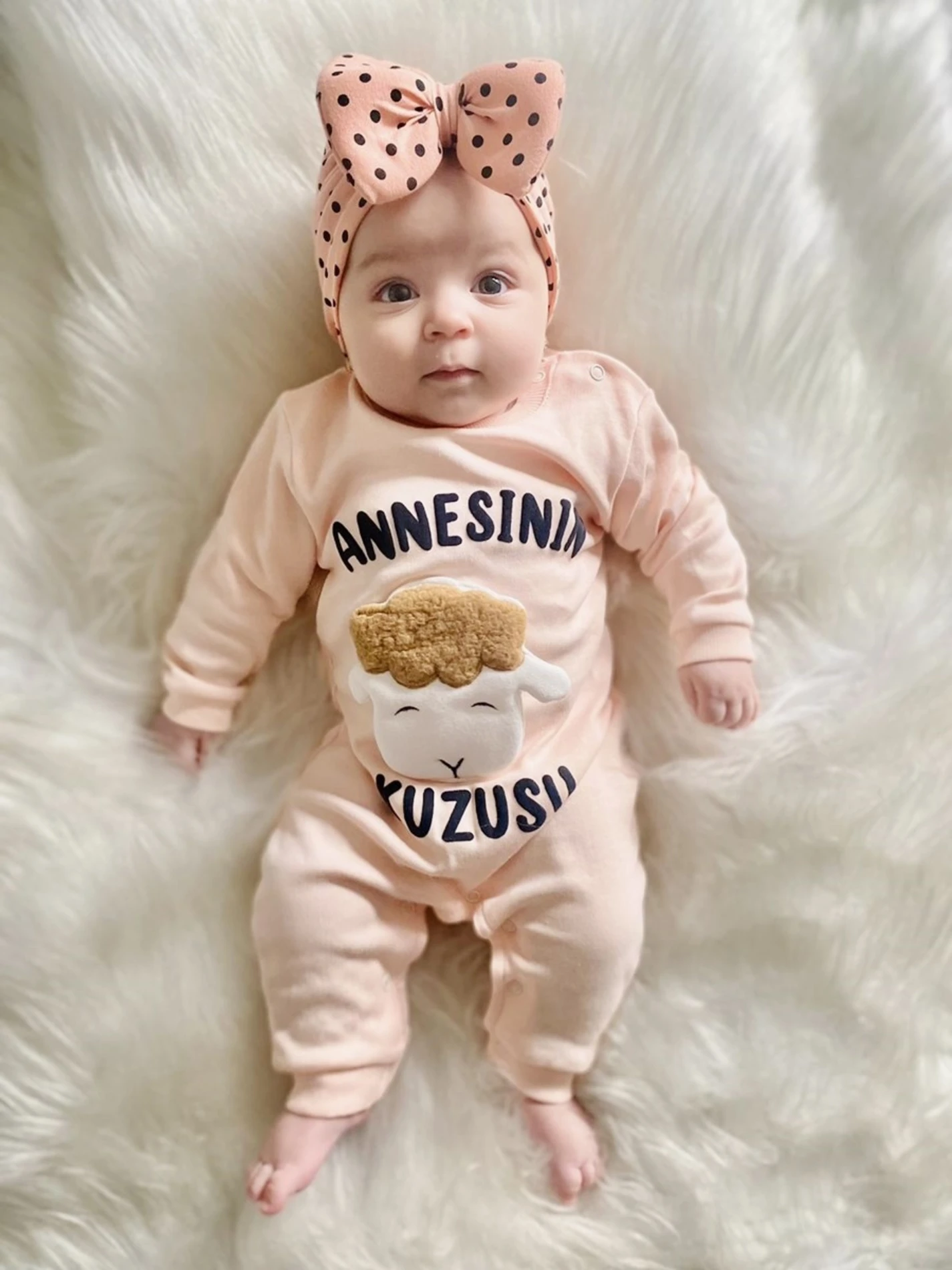 Annesinin Kuzusu Baskılı  %100 Pamuklu Tulum