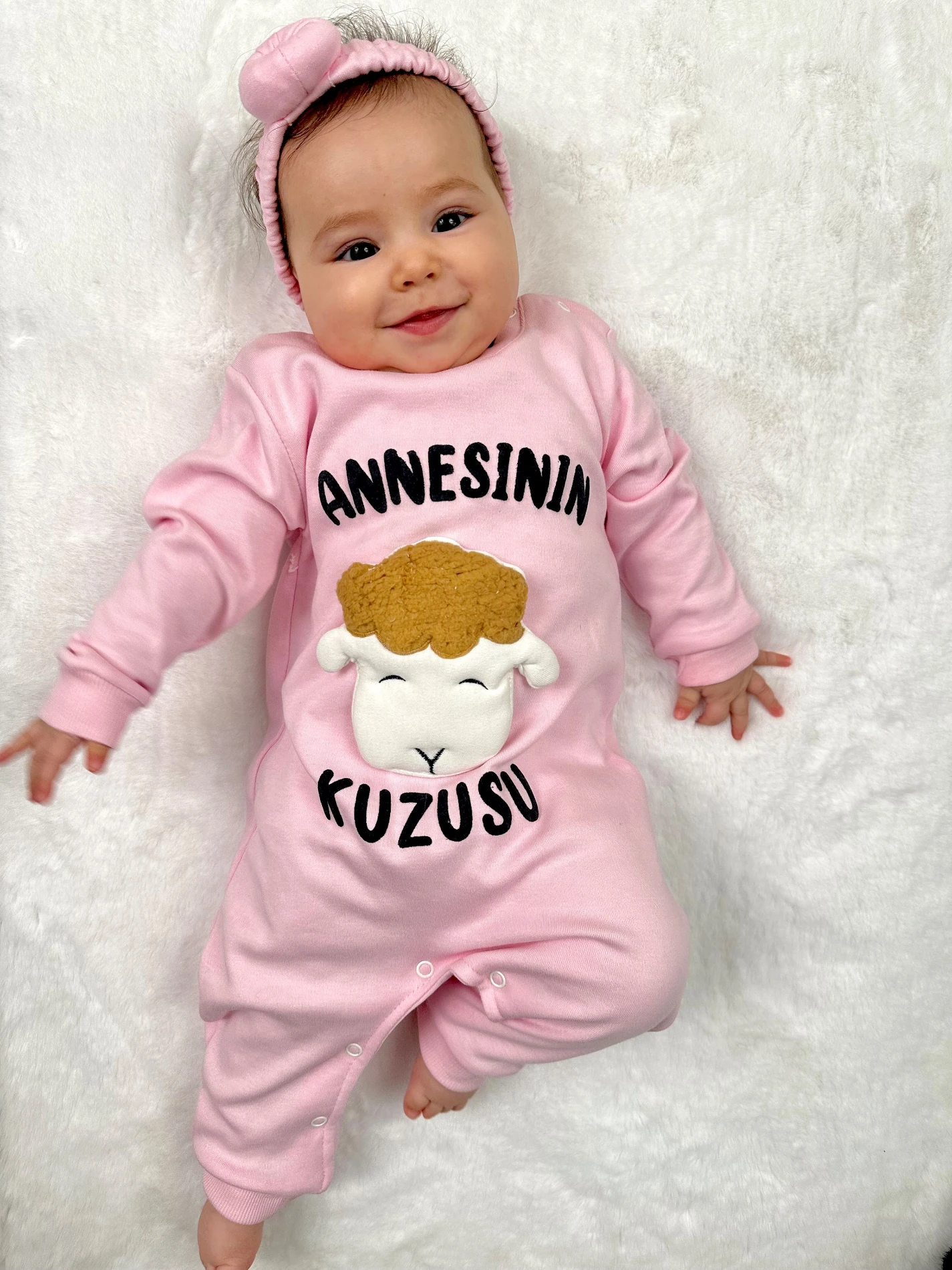 Annesinin Kuzusu Baskılı  %100 Pamuklu Tulum