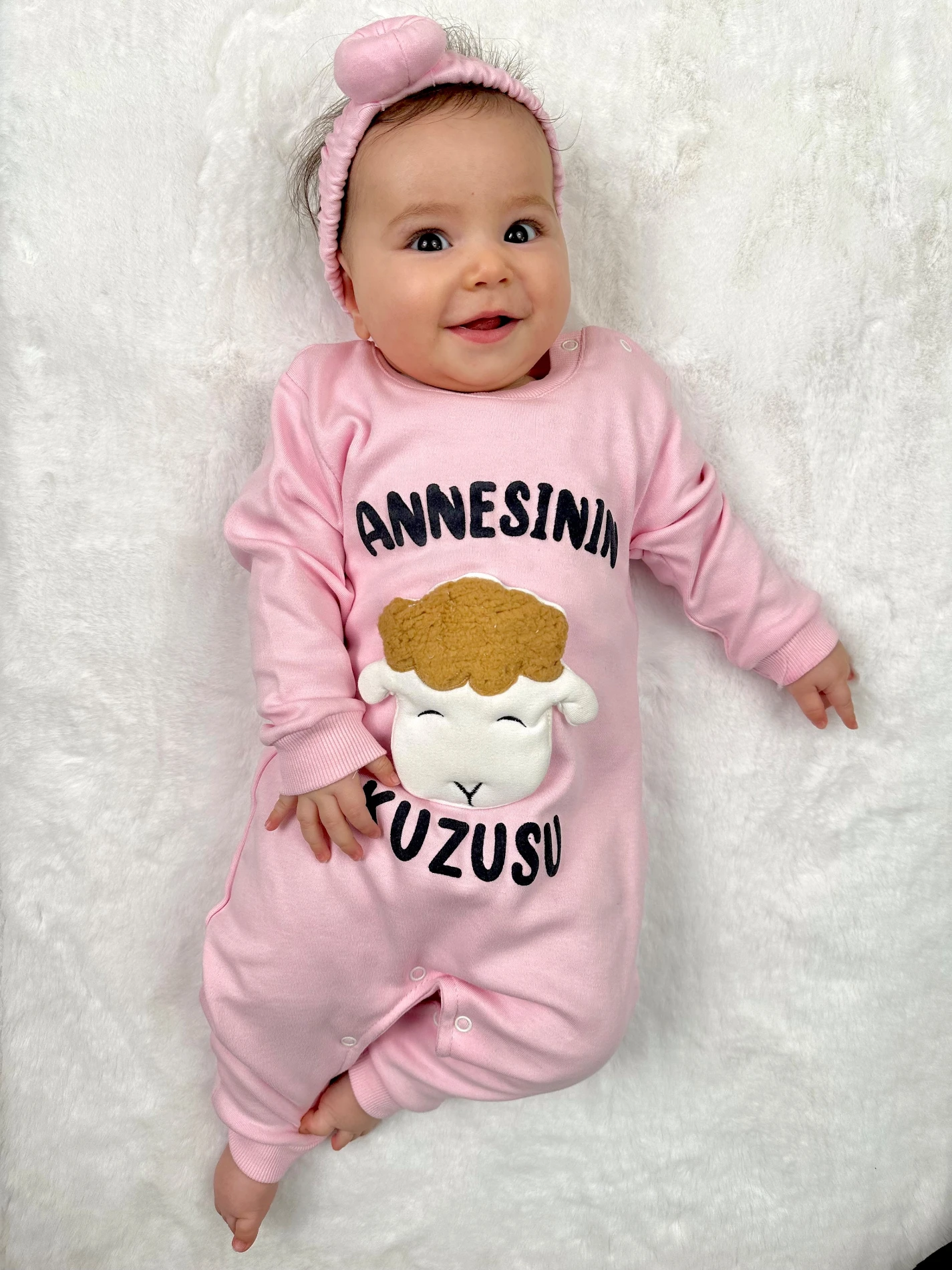 Annesinin Kuzusu Baskılı  %100 Pamuklu Tulum