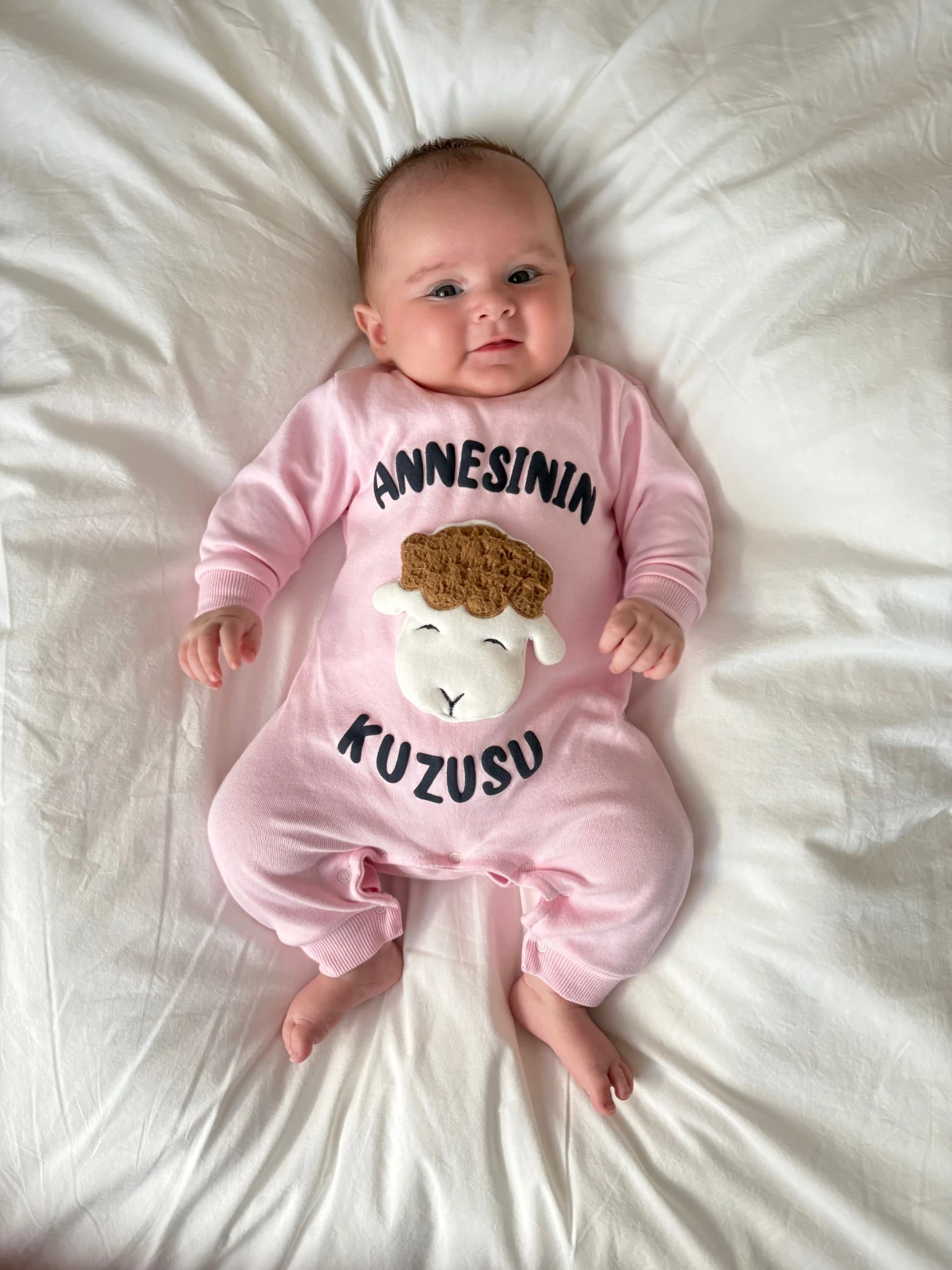 Annesinin Kuzusu Baskılı  %100 Pamuklu Tulum
