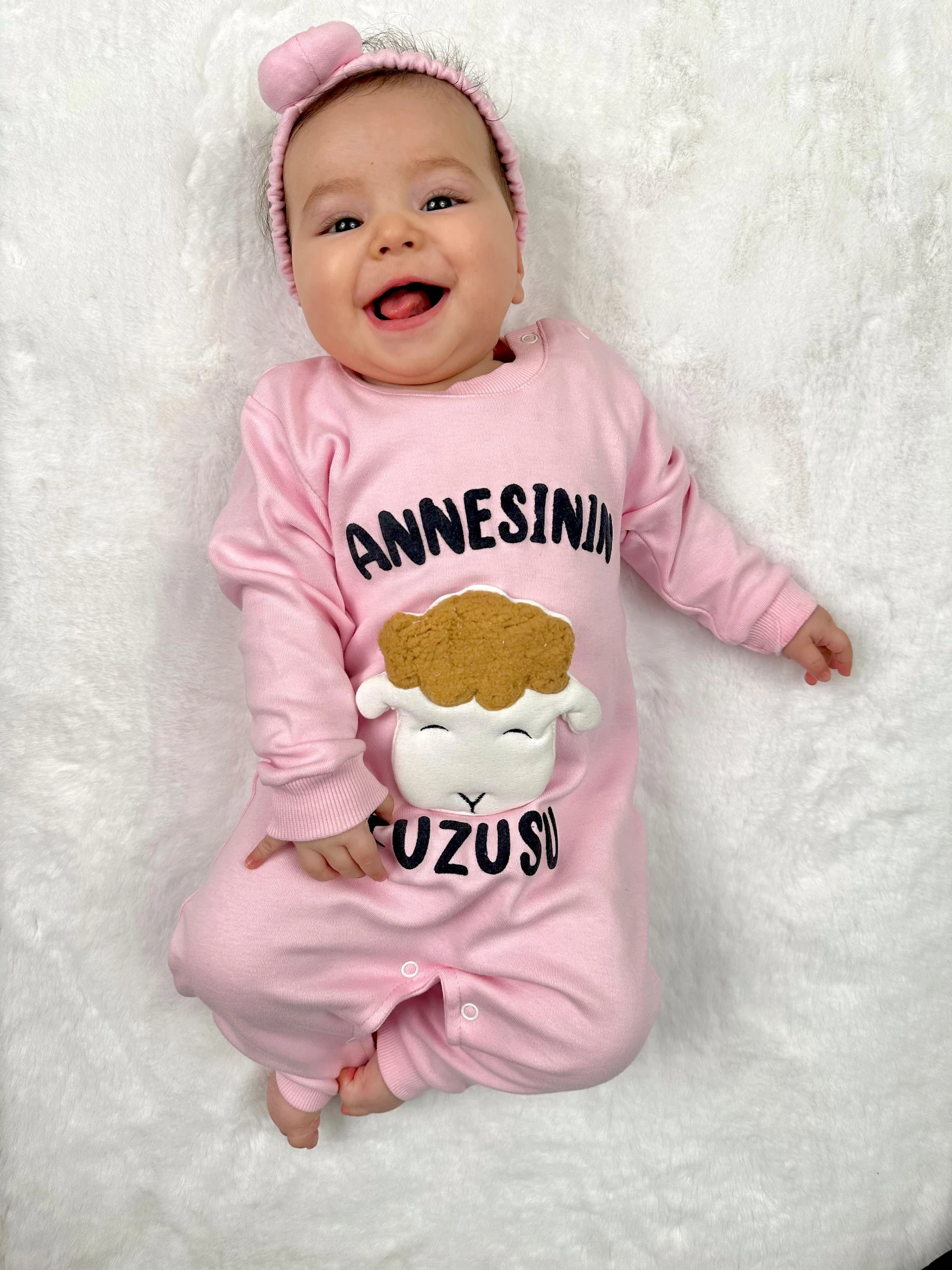 Annesinin Kuzusu Baskılı  %100 Pamuklu Tulum