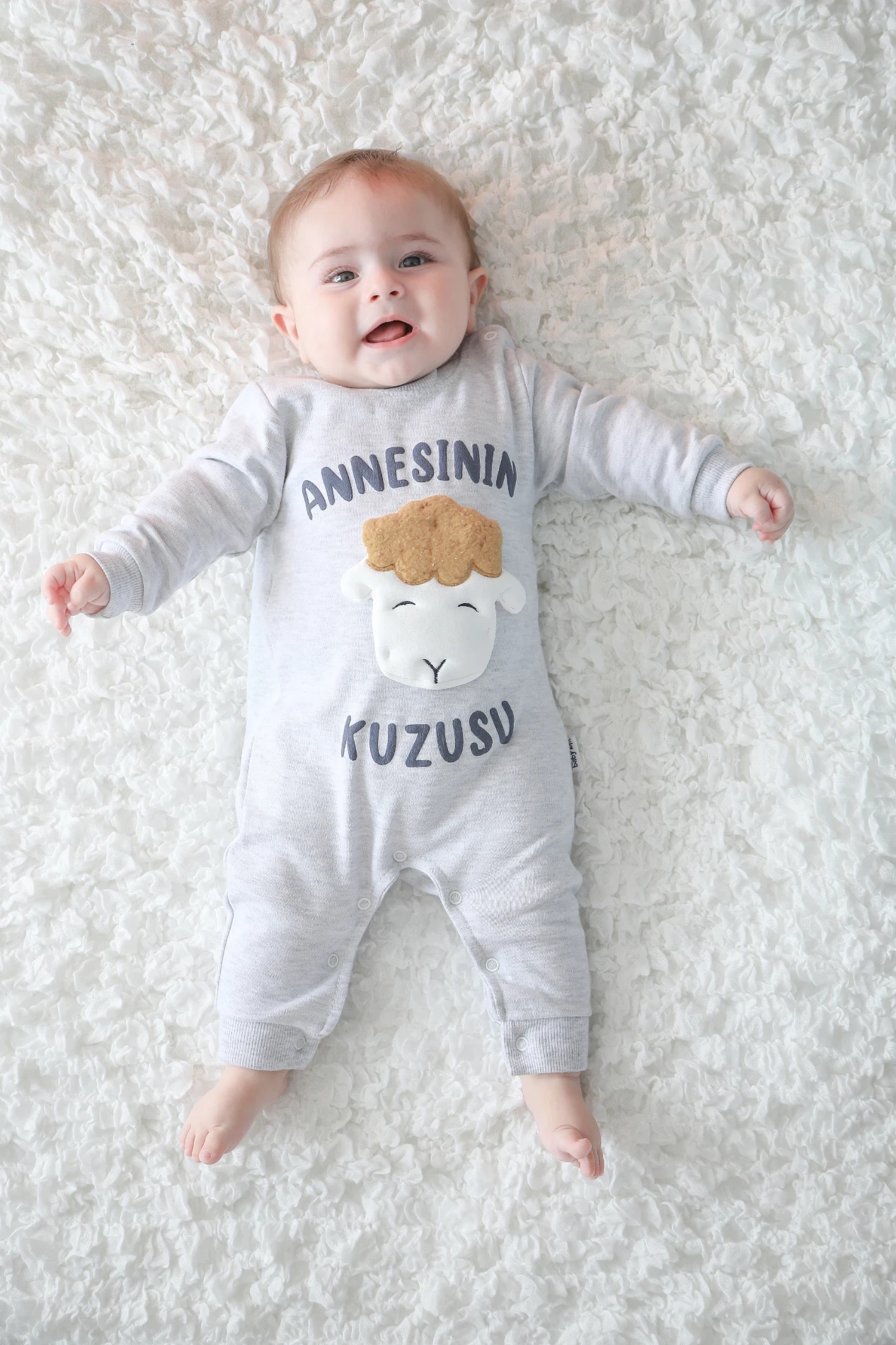 Annesinin Kuzusu Baskılı  %100 Pamuklu Tulum
