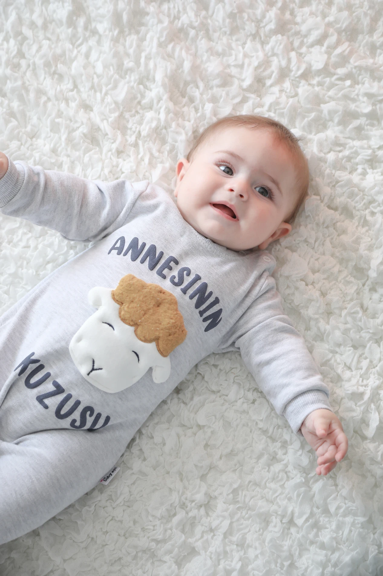Annesinin Kuzusu Baskılı  %100 Pamuklu Tulum