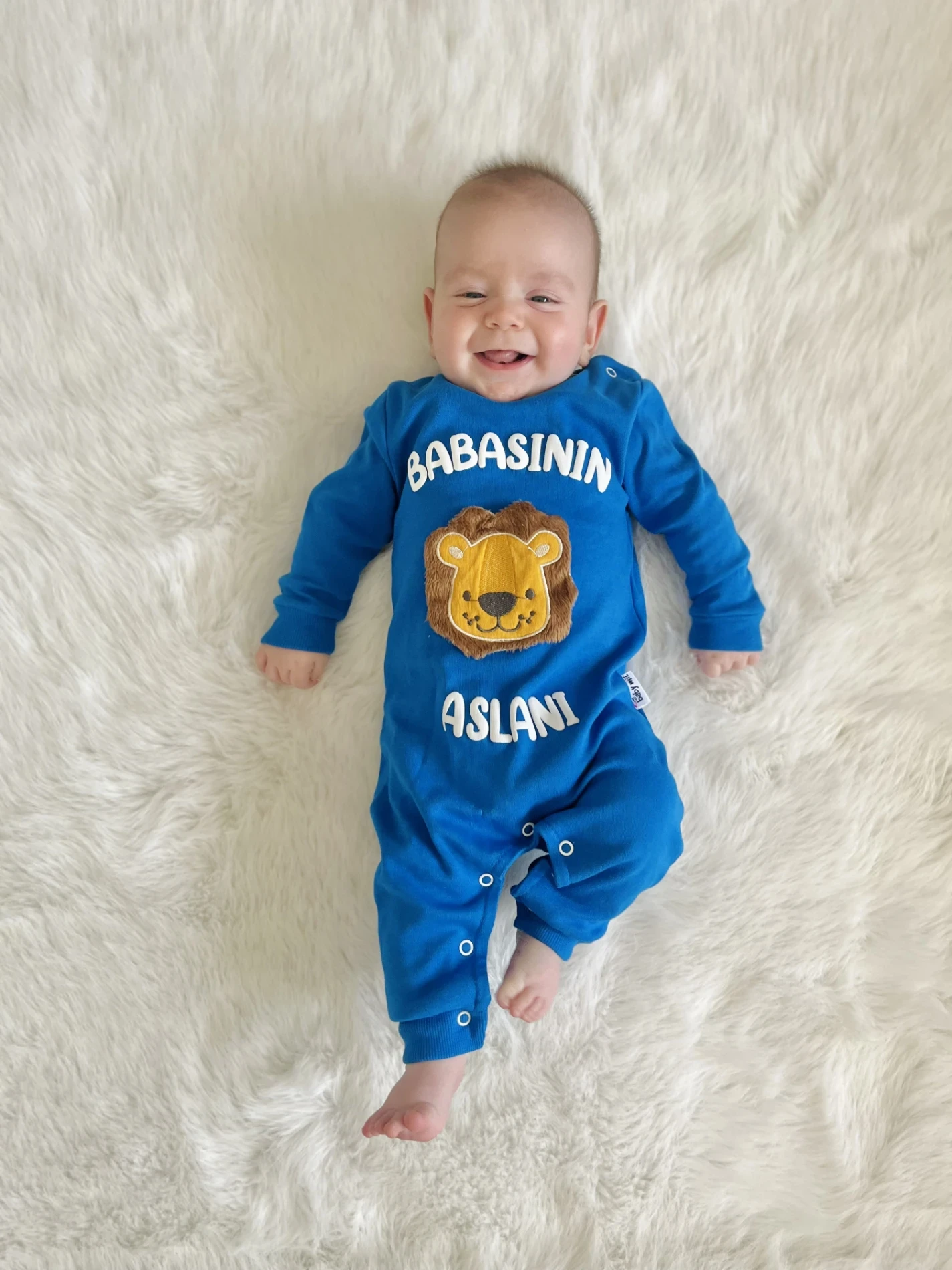 Babasının Aslanı  Baskılı Pamuklu Tulum