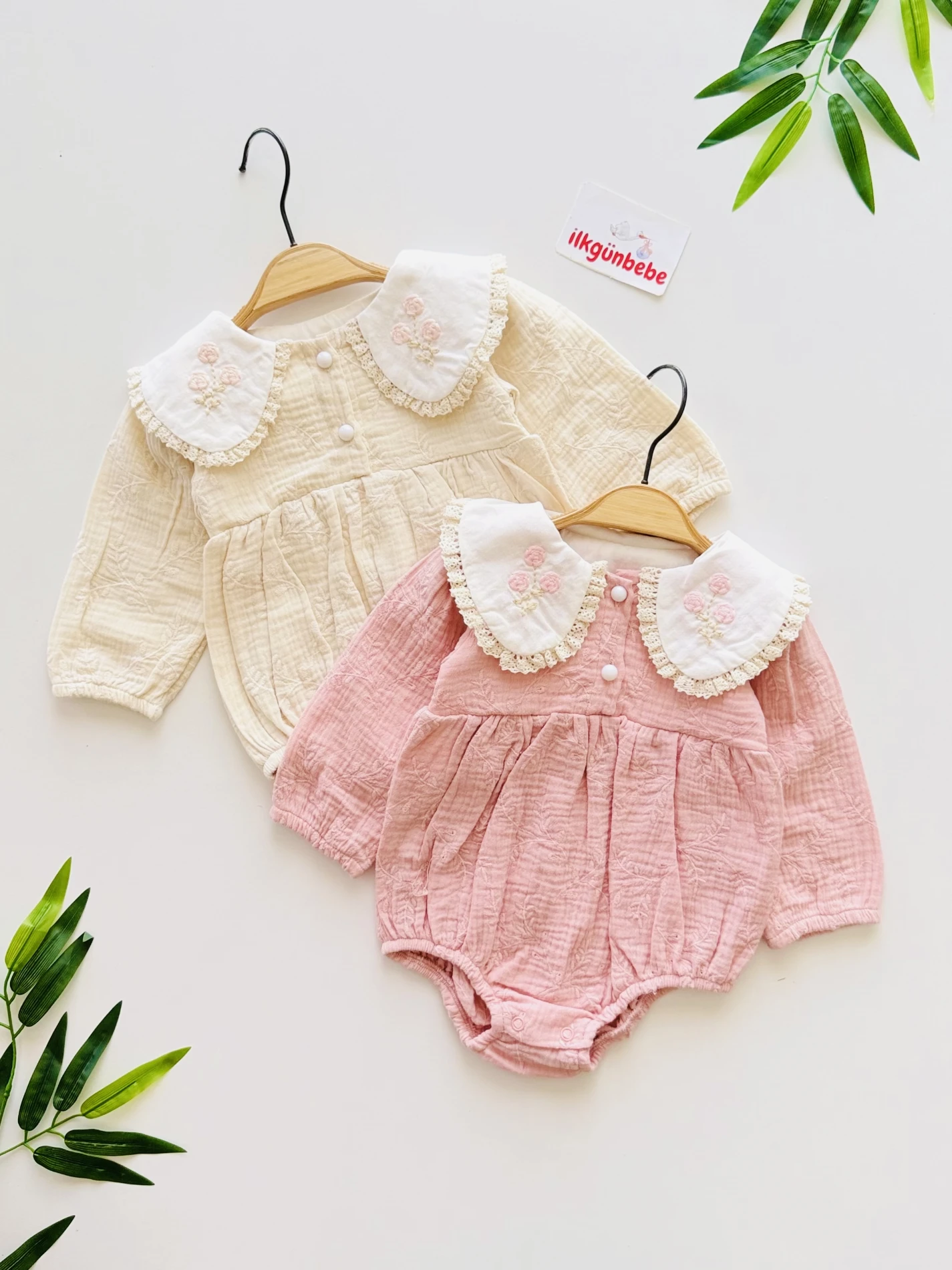 Ella Çiçek Fisto Yakalı Romper Set