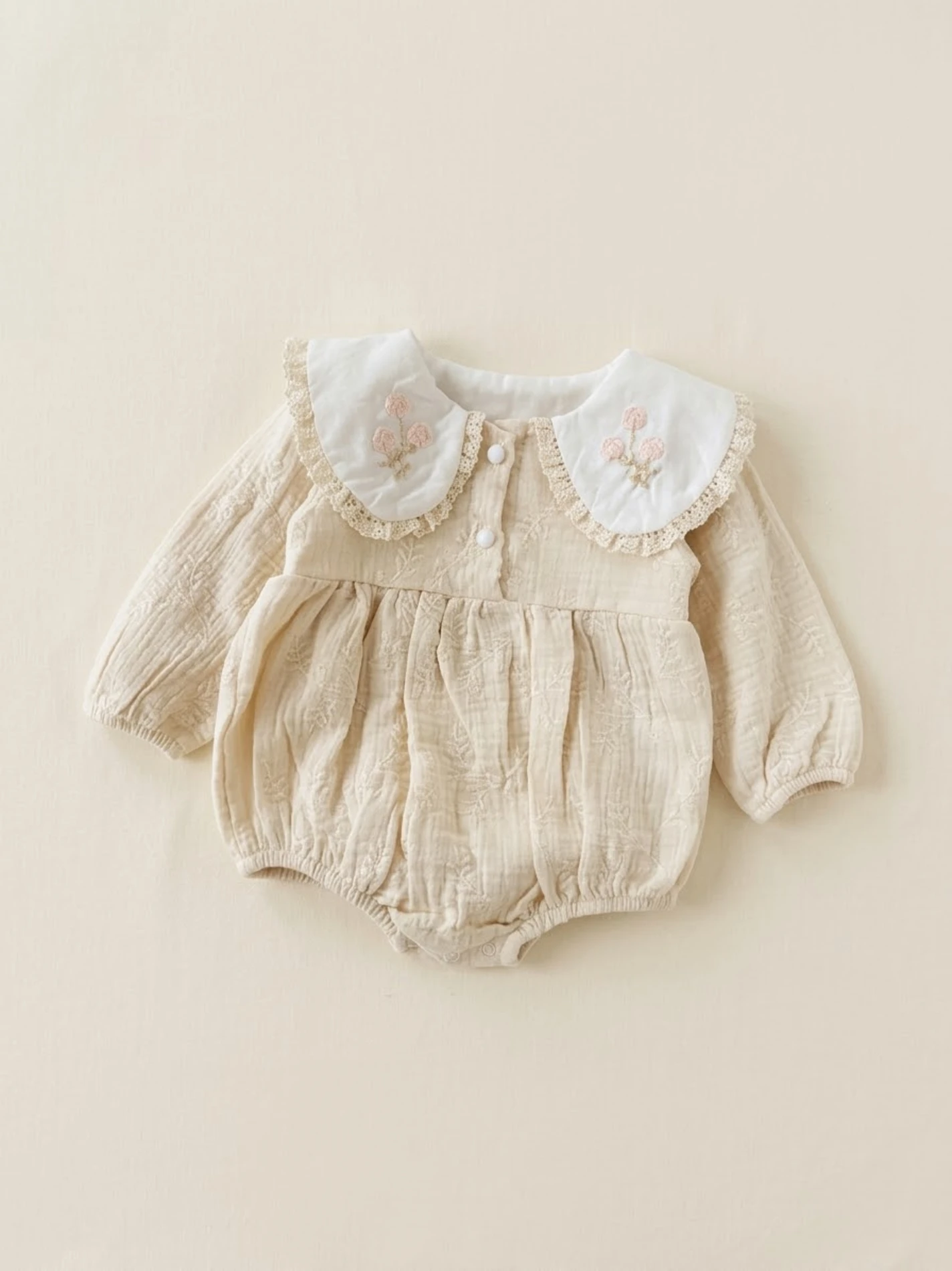 Ella Çiçek Fisto Yakalı Romper Set