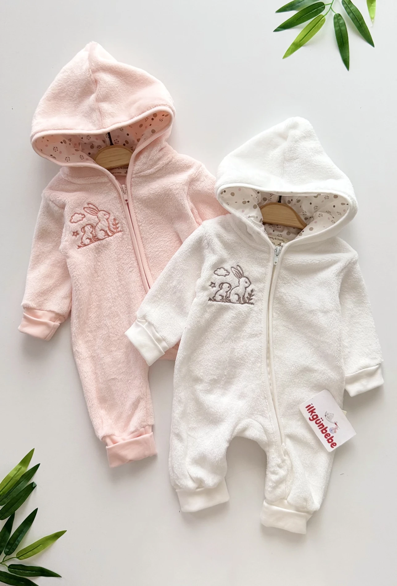 Cute Rabbit Kafide Kumaş İçi Welsoft Sıcacık Tulum