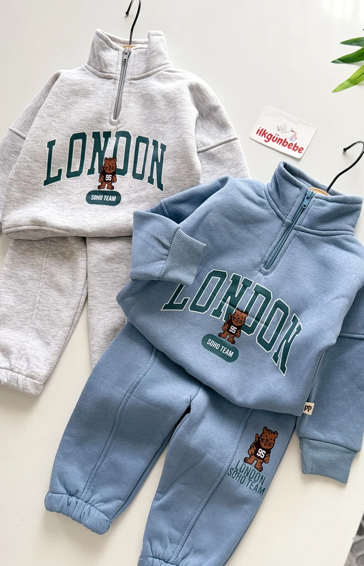 London Dik Yaka 3 İp Şardonlu Kışlık Takım