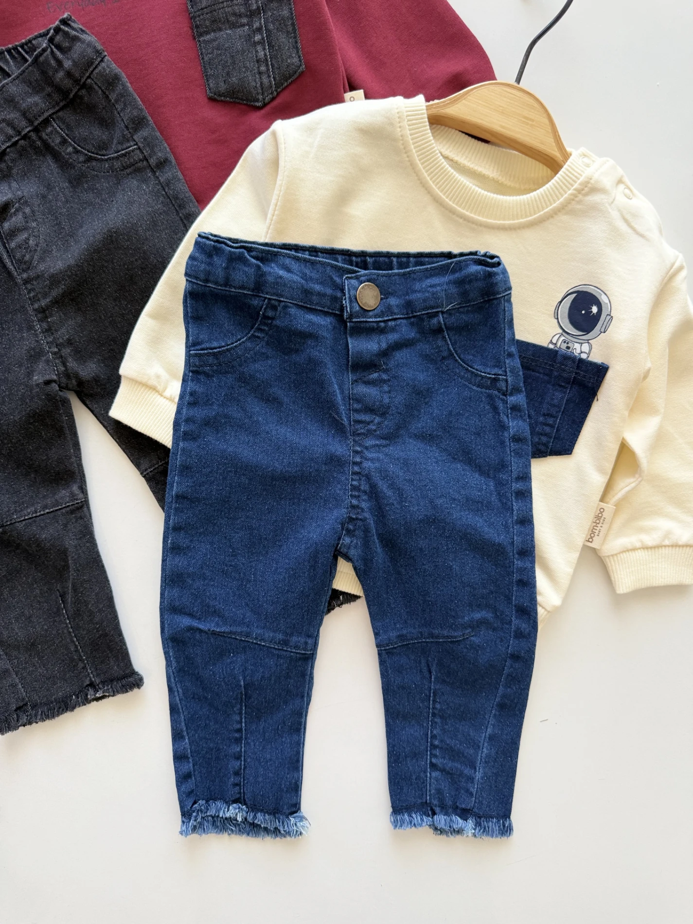 Uzay Temalı Kot Pantalonlu 2’li Takım