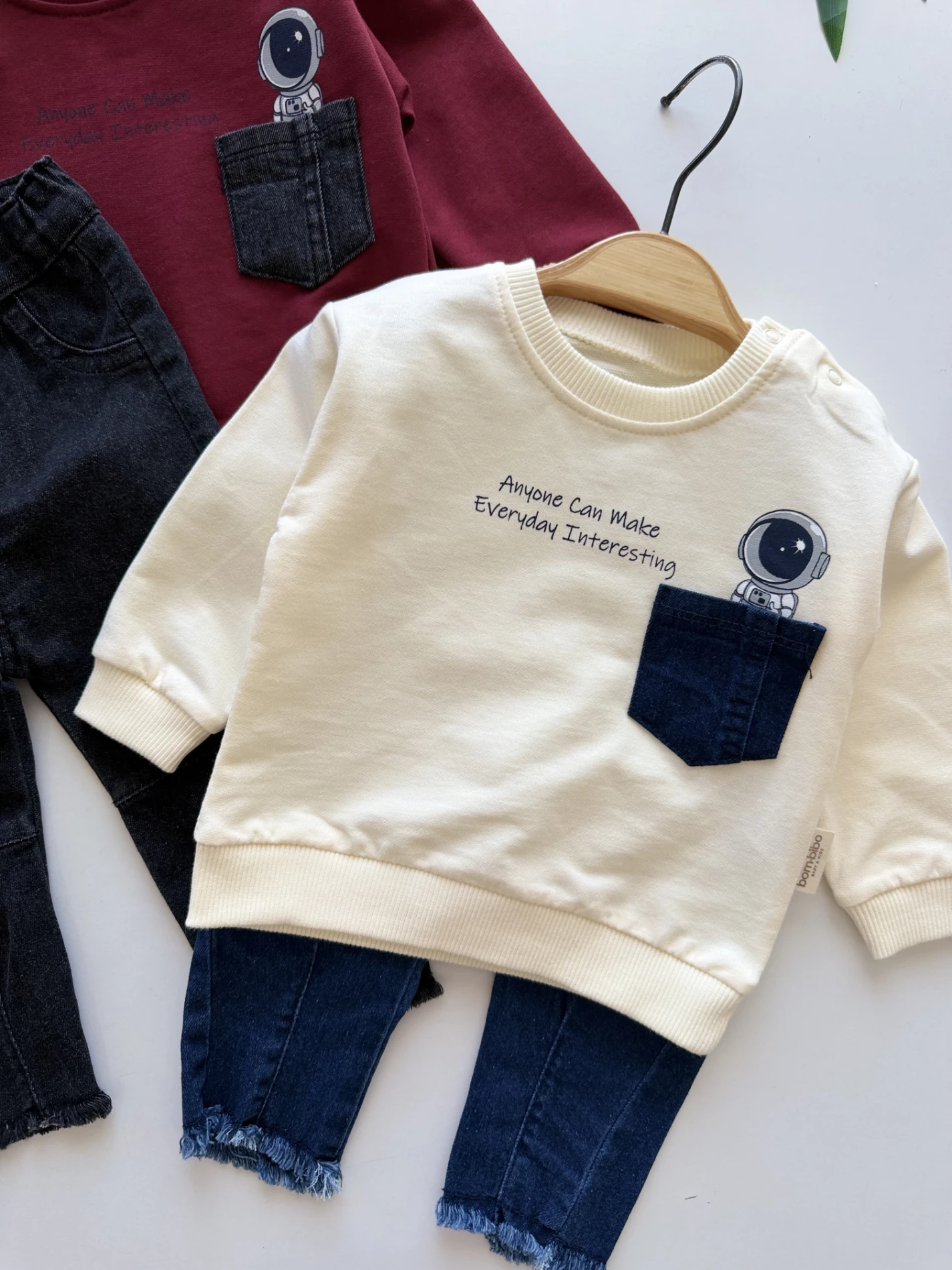 Uzay Temalı Kot Pantalonlu 2’li Takım