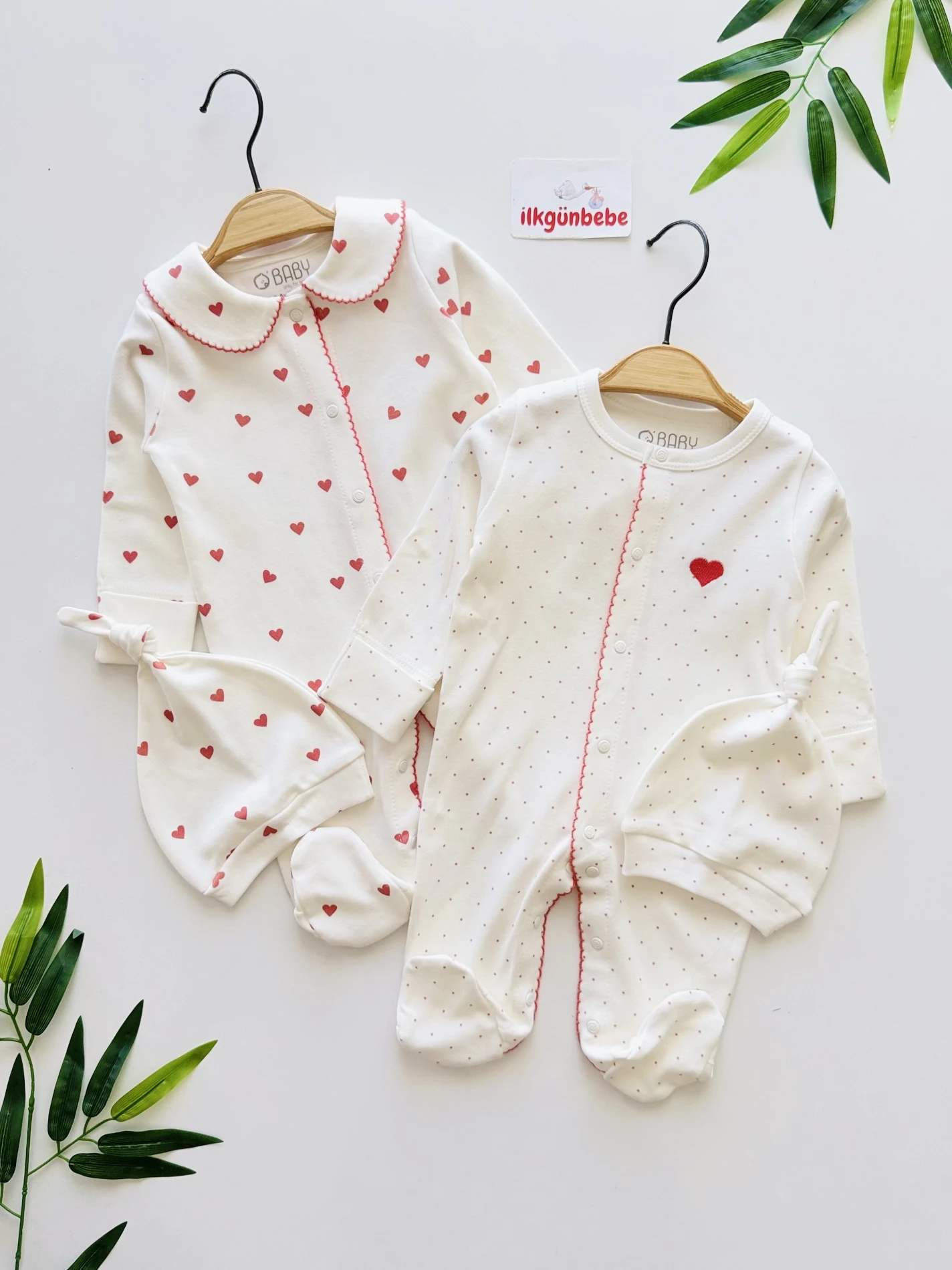 Lovely %100 Pamuk Premium Yumuşacık 2 Bone & 2 Tulum Set