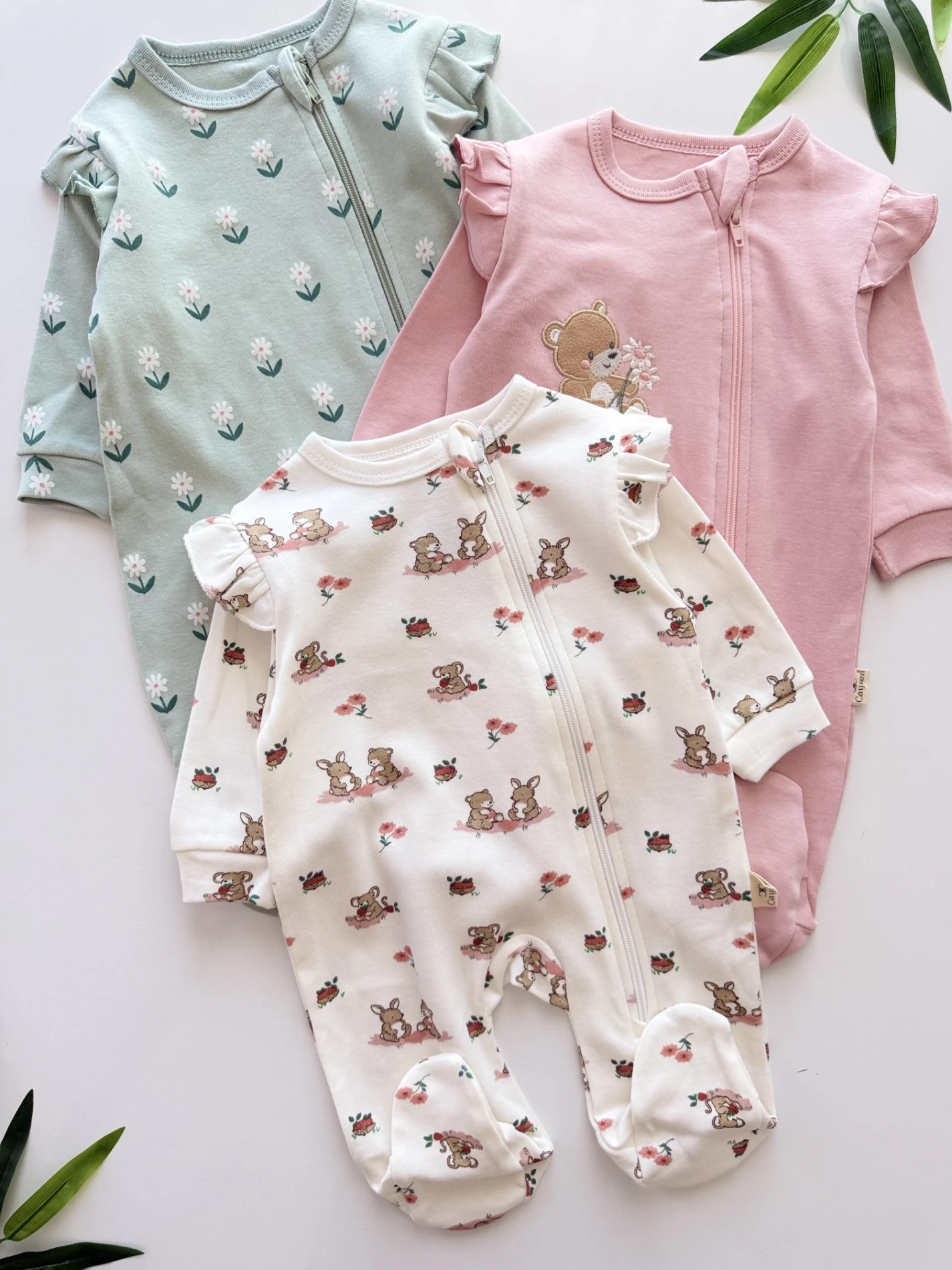 Premium Kalite Fermuarlı  %100 Pamuk 3’lü Tulum Set
