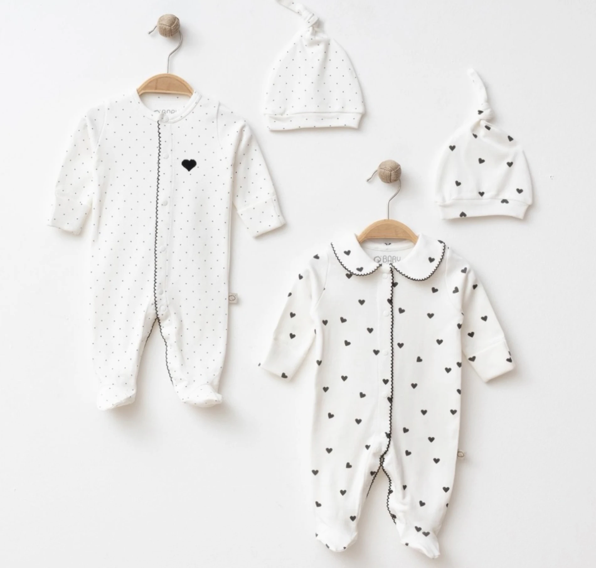 Lovely %100 Pamuk Premium Yumuşacık 2 Bone & 2 Tulum Set