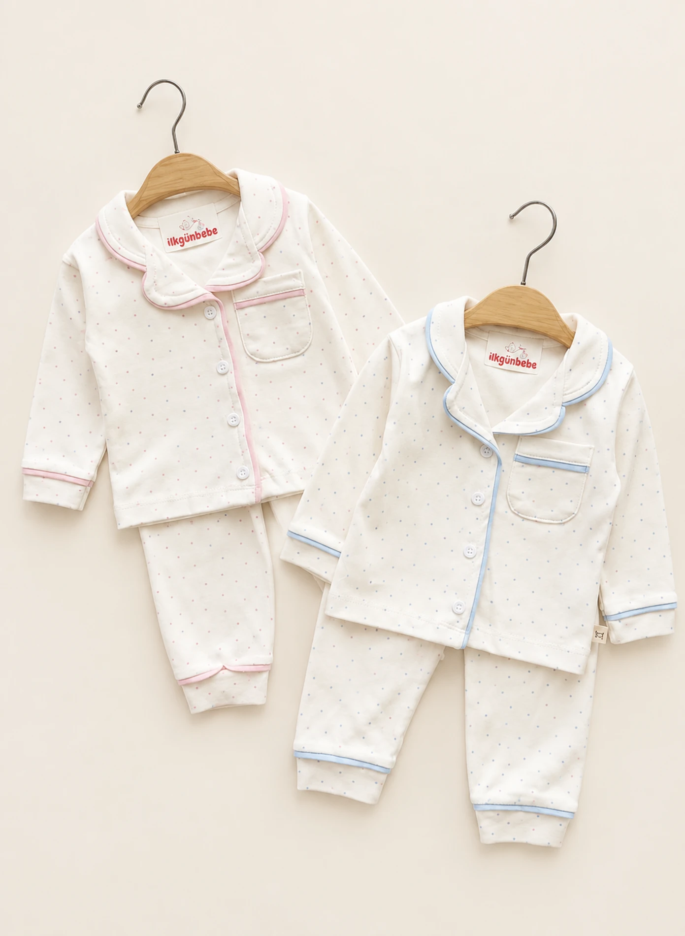 Bebe Yakalı  %100 Pamuk Pijama Takımı