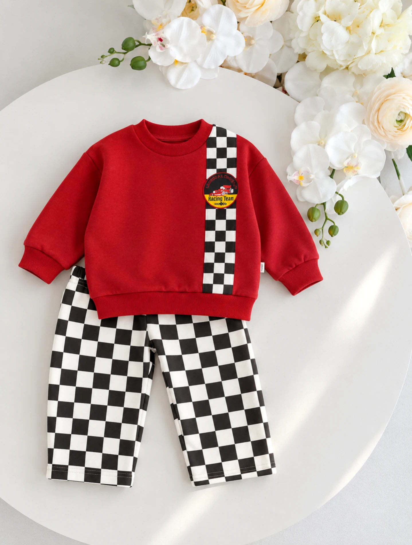 Racer Dama Baskılı  3 İp Şardonlu Pantalonlu Oversize Cool 2’li Takım