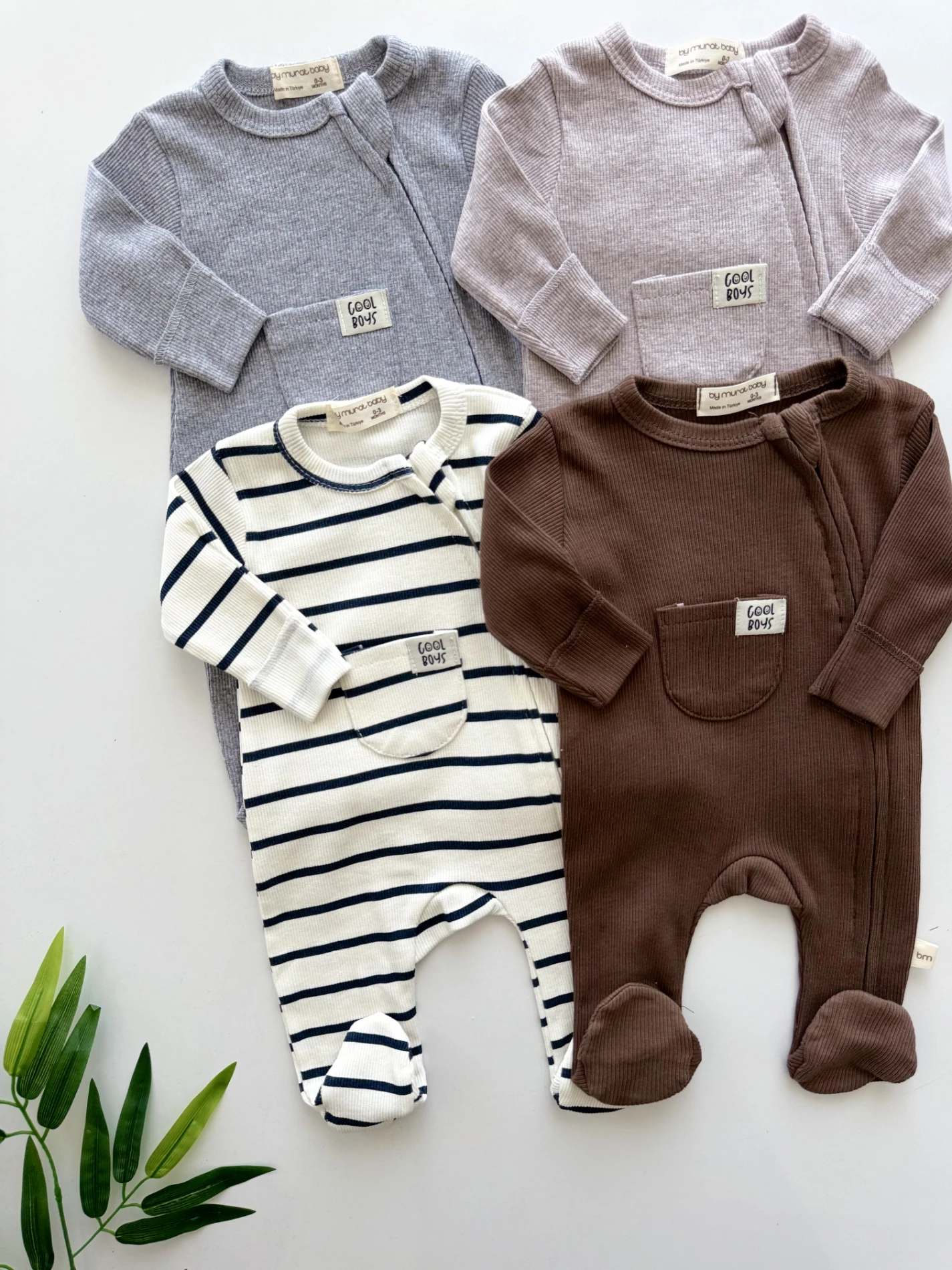 Cool Boys Premium  Kalite Fermuarlı  %100 Pamuk 4’lü Tulum Set