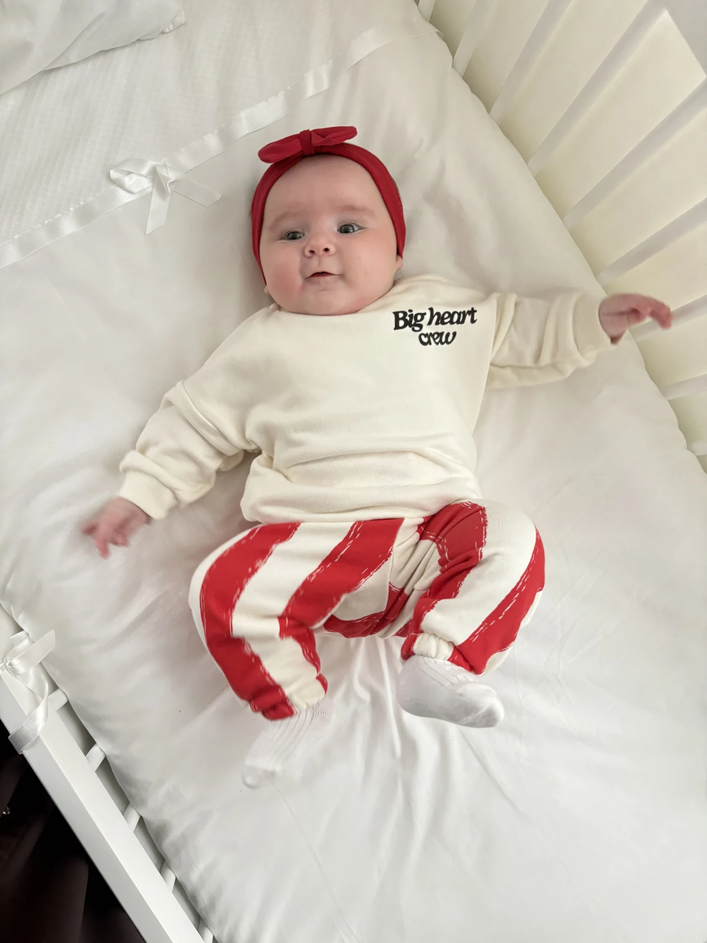 Big Heart Kırmızı Çizgili Pantalonlu  Şardonlu Premium Takım