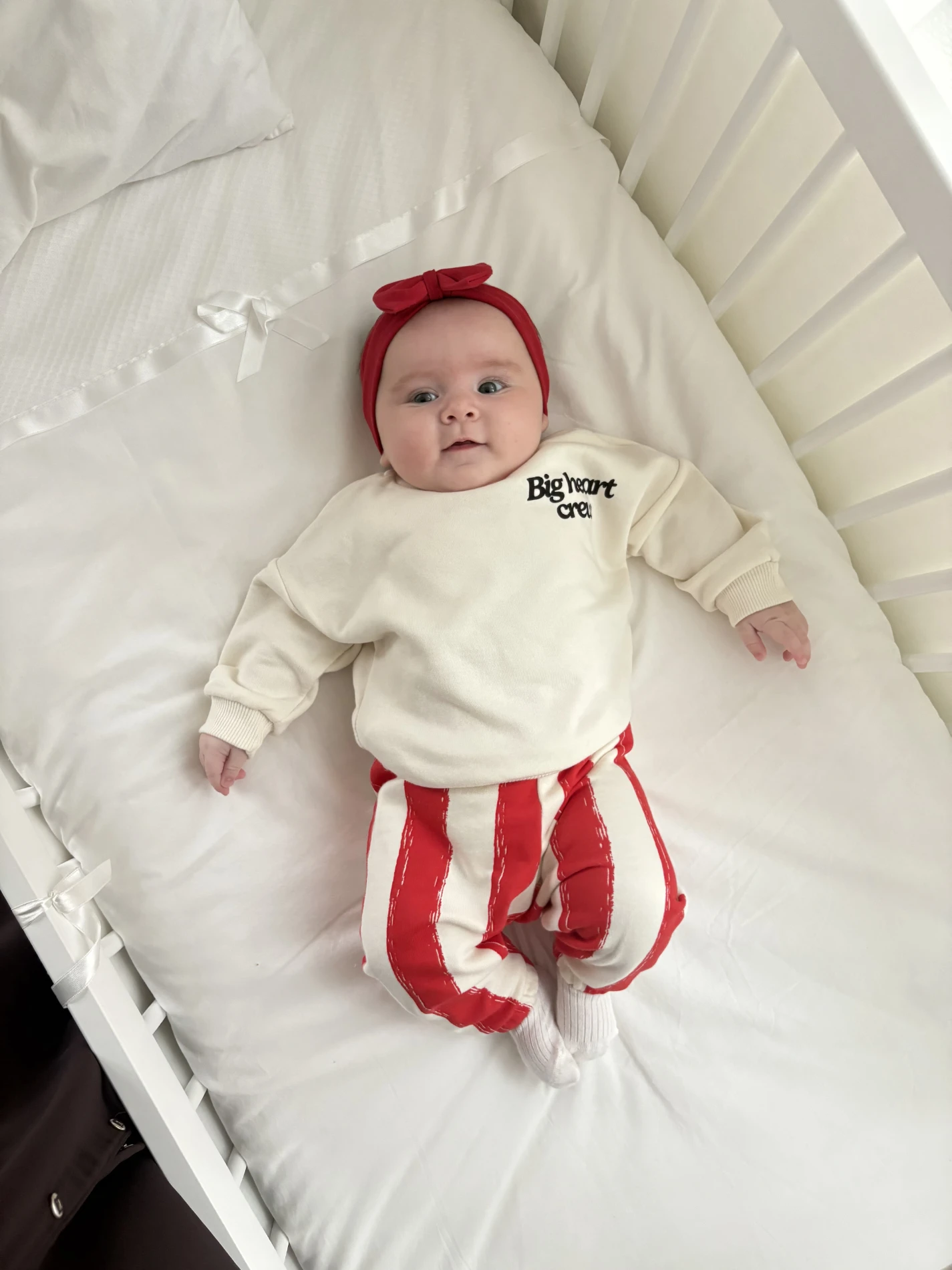 Big Heart Kırmızı Çizgili Pantalonlu  Şardonlu Premium Takım