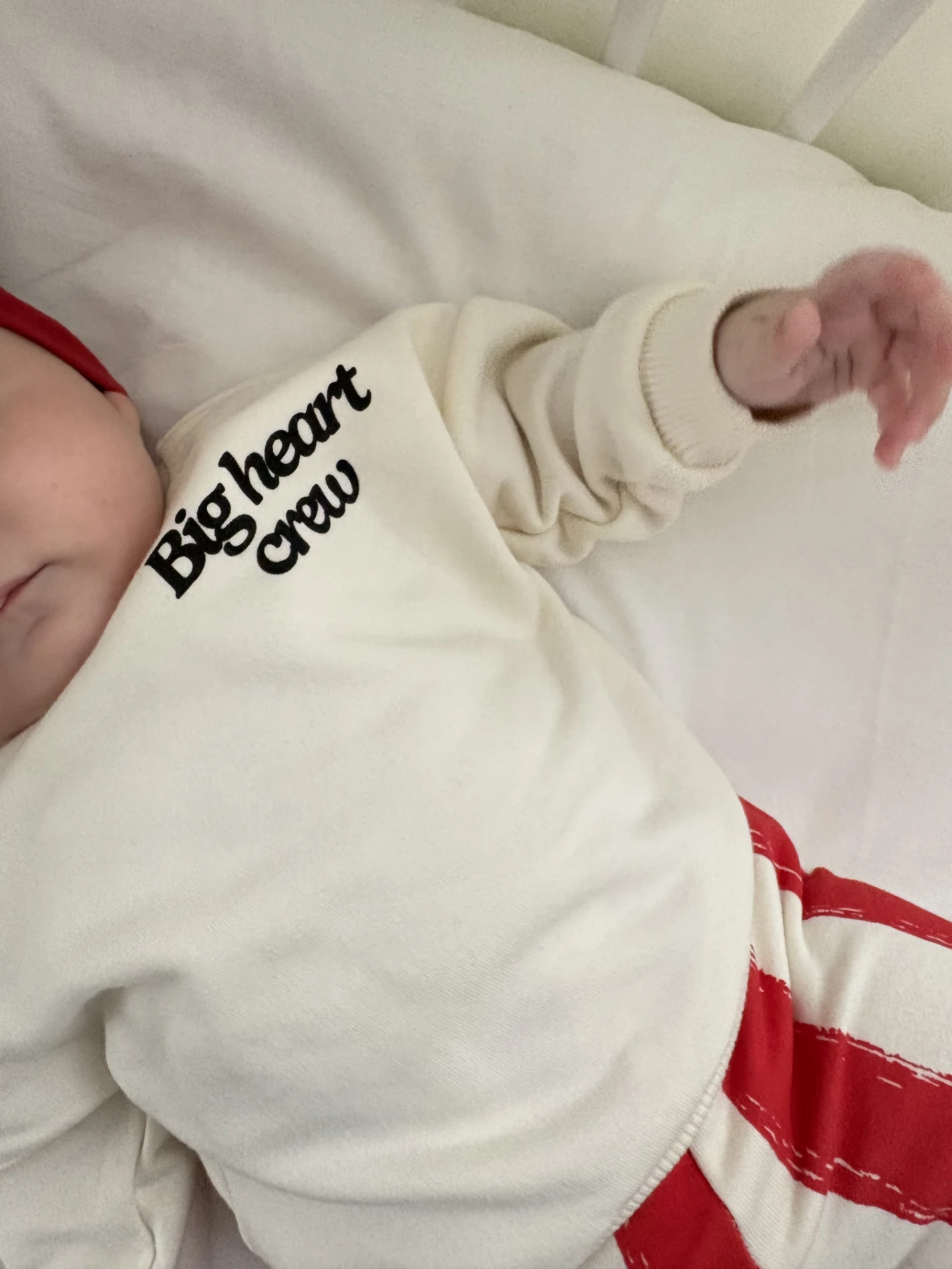 Big Heart Kırmızı Çizgili Pantalonlu  Şardonlu Premium Takım