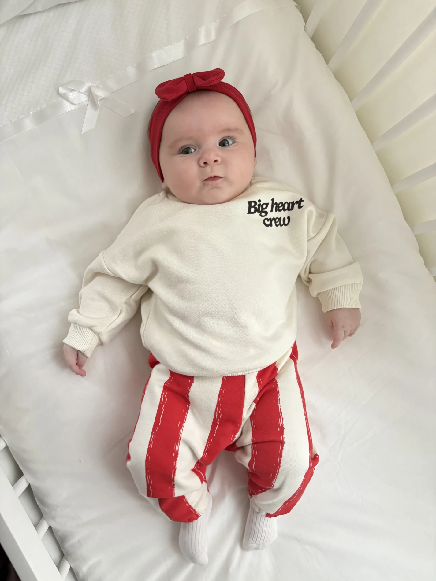 Big Heart Kırmızı Çizgili Pantalonlu  Şardonlu Premium Takım