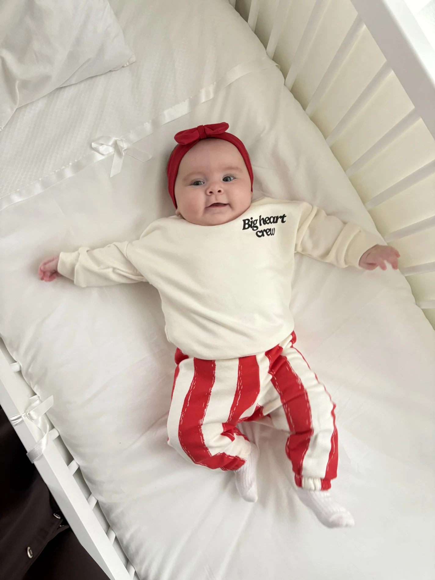 Big Heart Kırmızı Çizgili Pantalonlu  Şardonlu Premium Takım