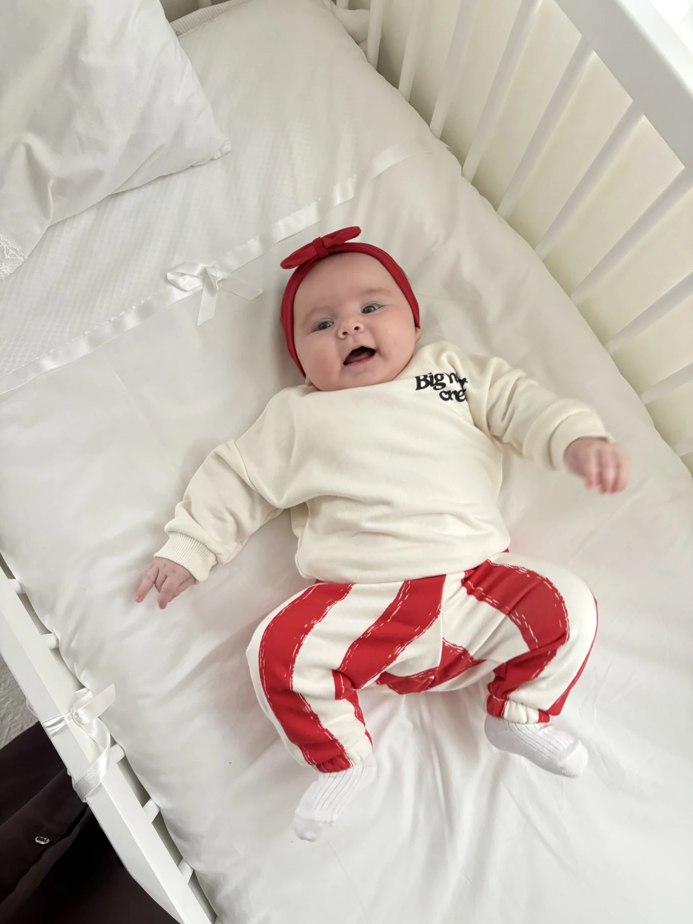 Big Heart Kırmızı Çizgili Pantalonlu  Şardonlu Premium Takım