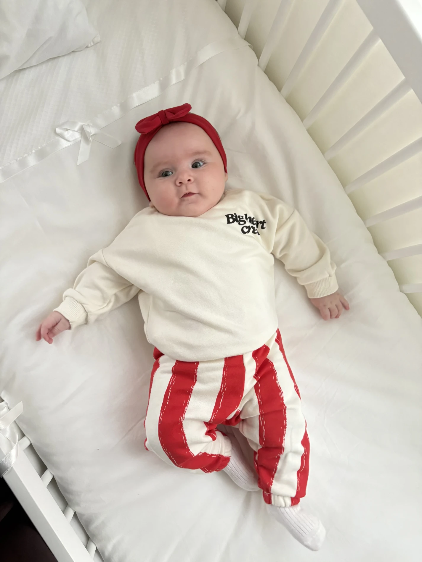 Big Heart Kırmızı Çizgili Pantalonlu  Şardonlu Premium Takım
