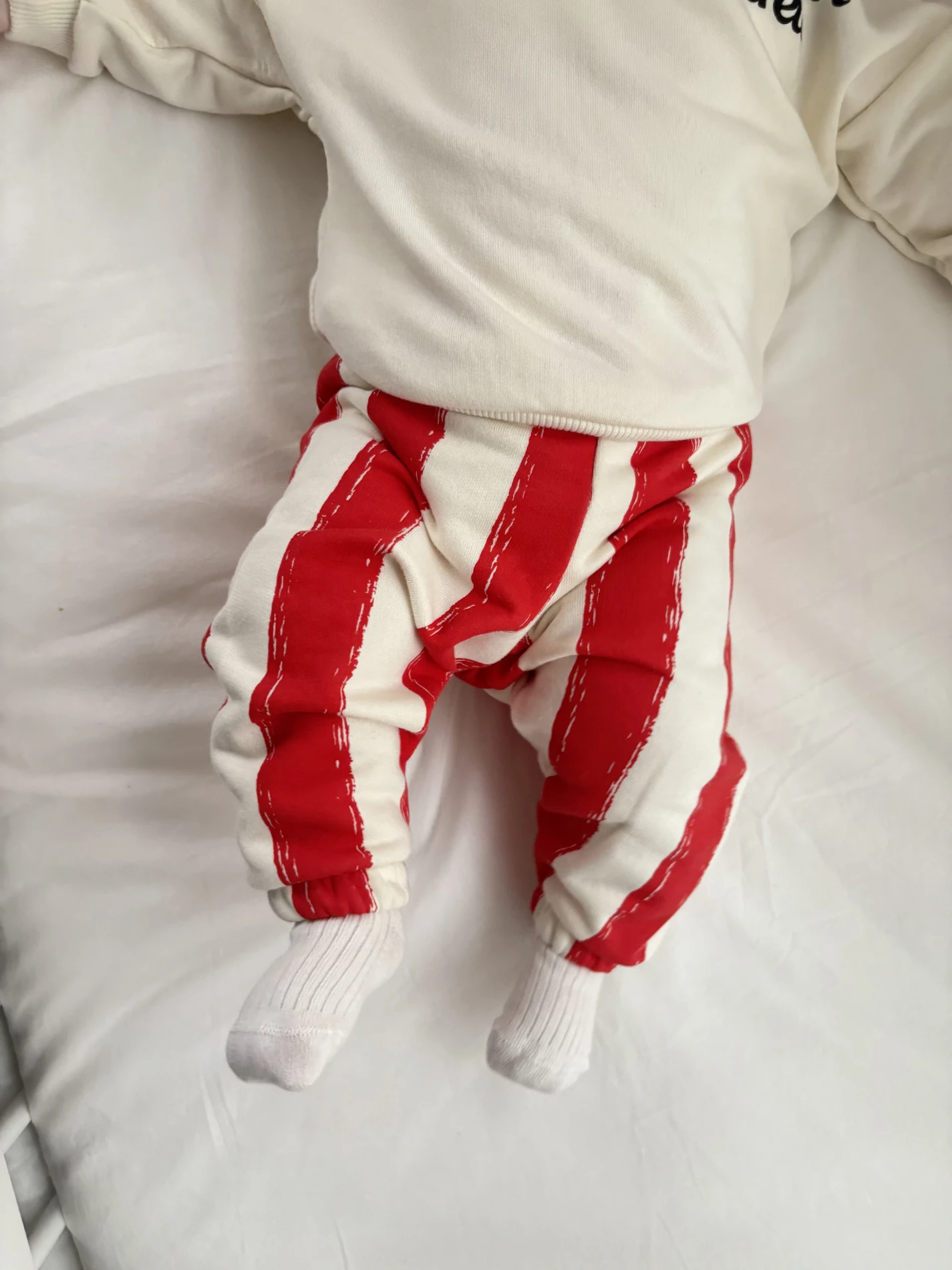 Big Heart Kırmızı Çizgili Pantalonlu  Şardonlu Premium Takım