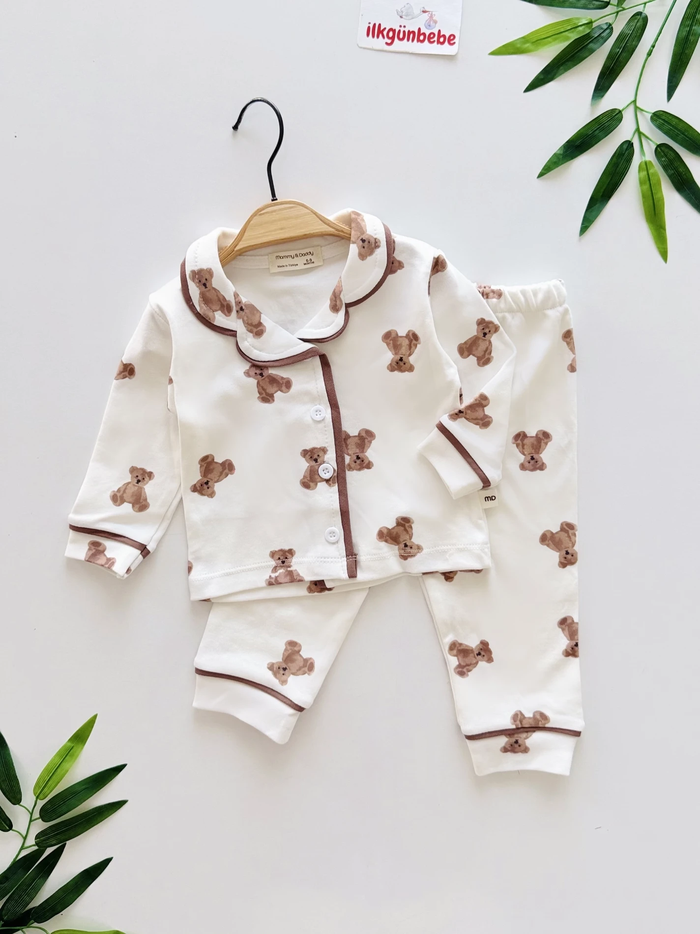Teddy Pinterest Unisex %100 Pamuk Pijama Takımı