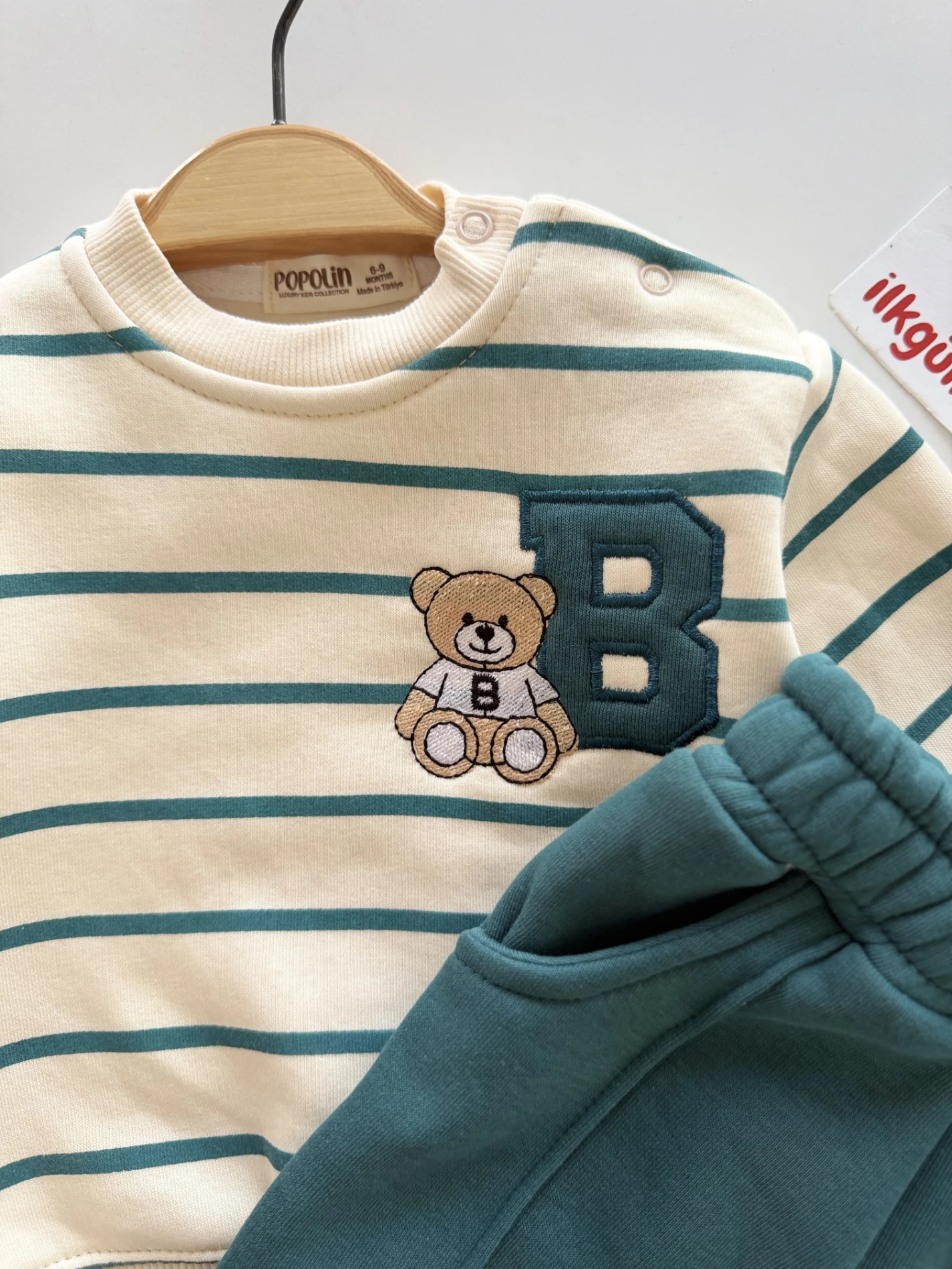 Teddy Bear Çizgili 3 İp Şardonlu Kışlık Takım
