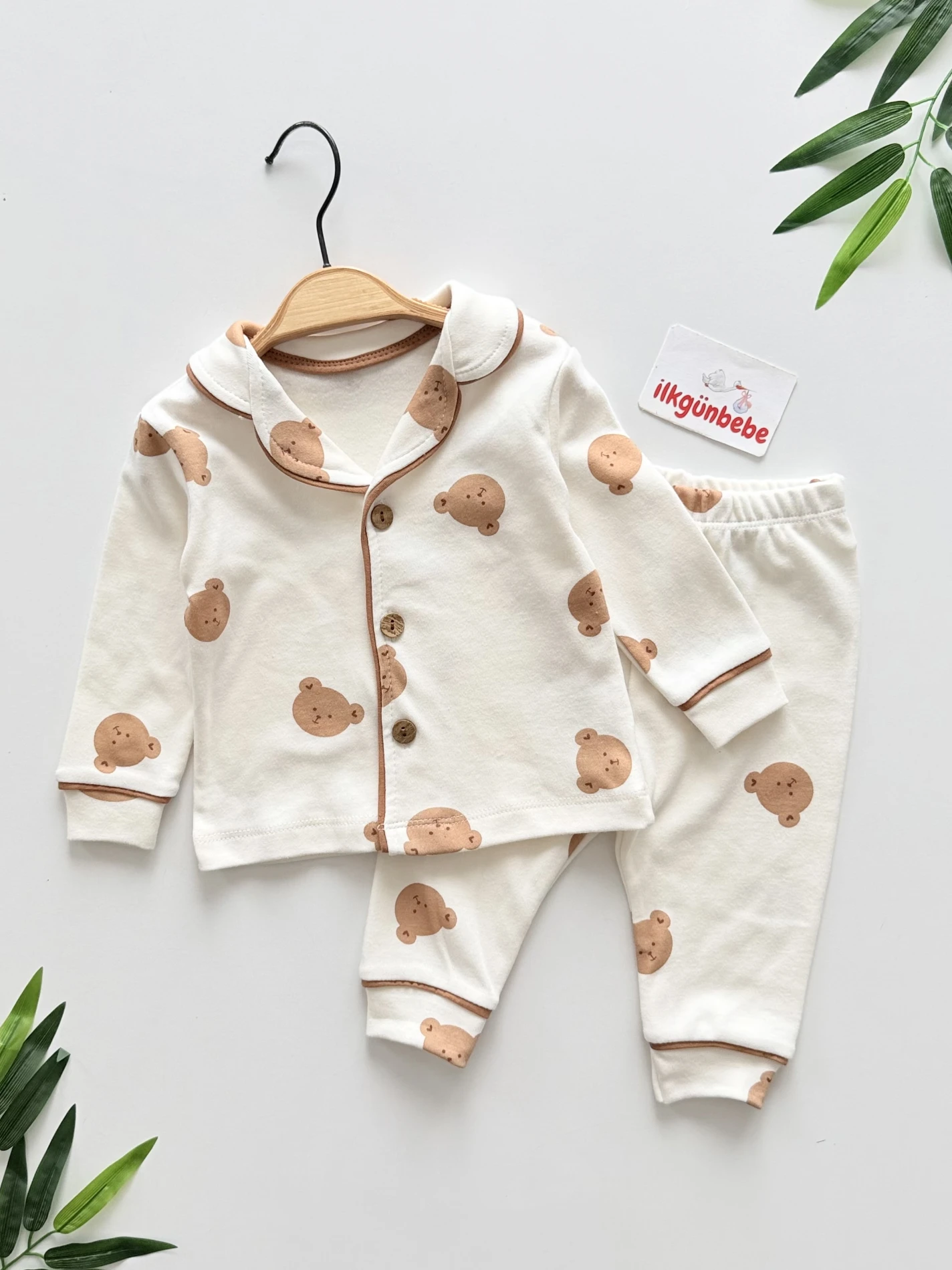 Teddy Pinterest Unisex %100 Pamuk Pijama Takımı