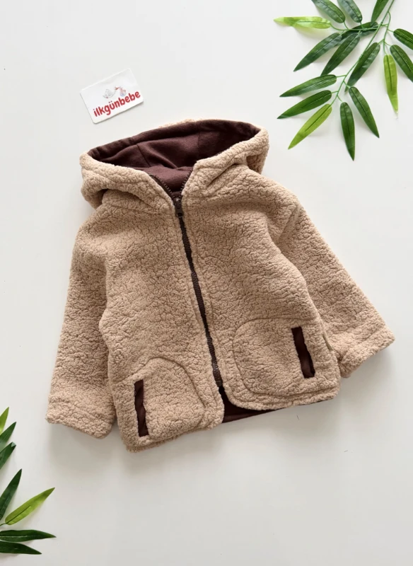 Harry Peluş Kapüşonlu Astarlı Premium Mont Ceket
