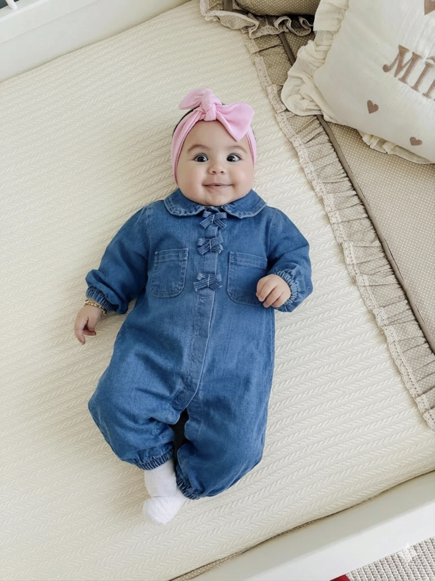 Luna Fiyonk Denim Premium Esnek Kot Tulum