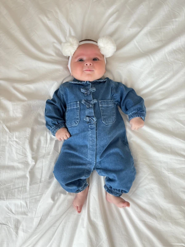 Luna Fiyonk Denim Premium Esnek Kot Tulum