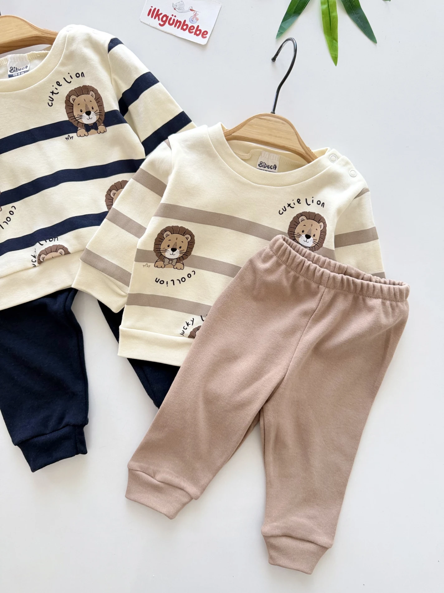 Cutie Lion Çizgili Yumuşacık 2’li Takım