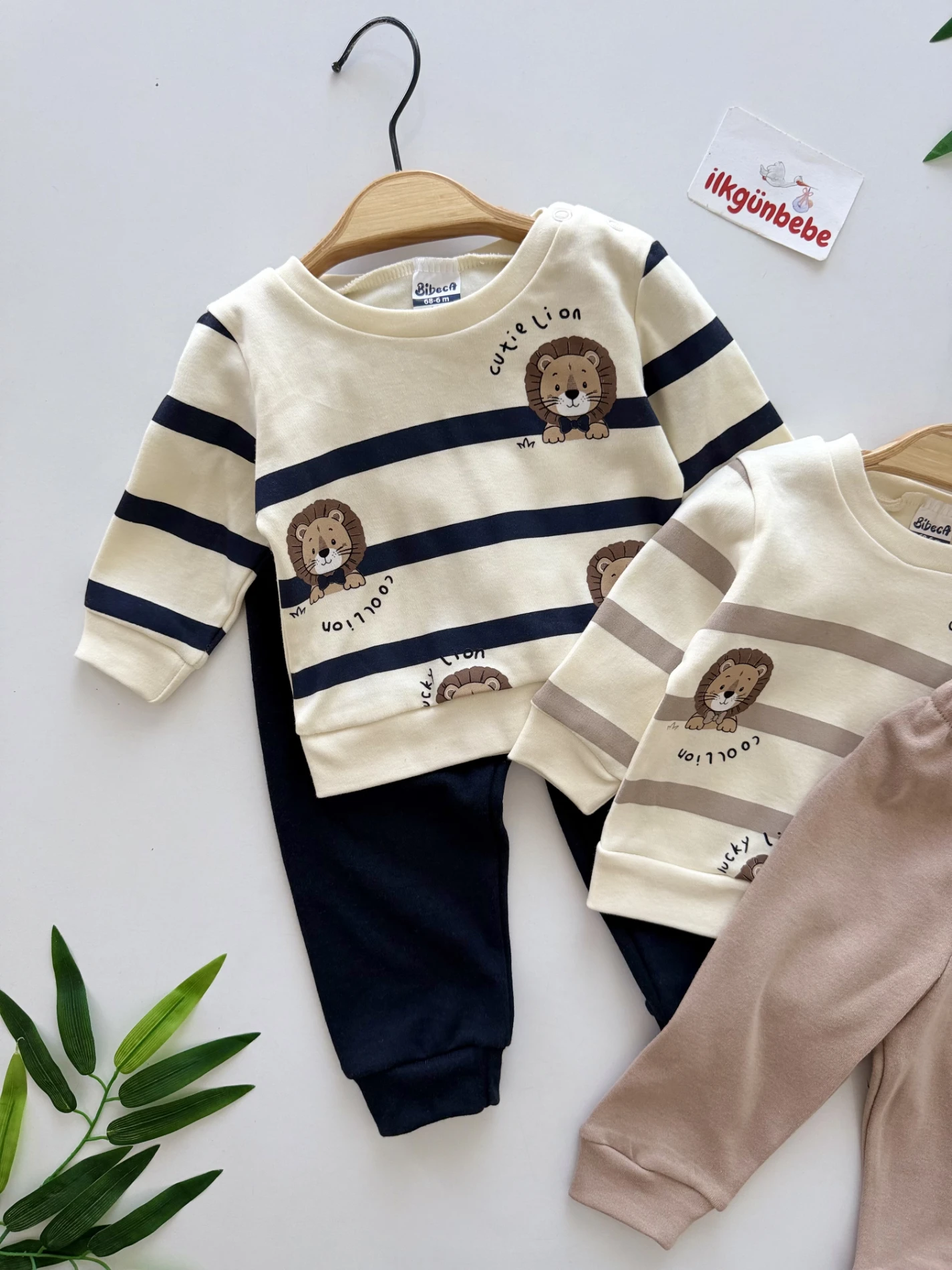 Cutie Lion Çizgili Yumuşacık 2’li Takım